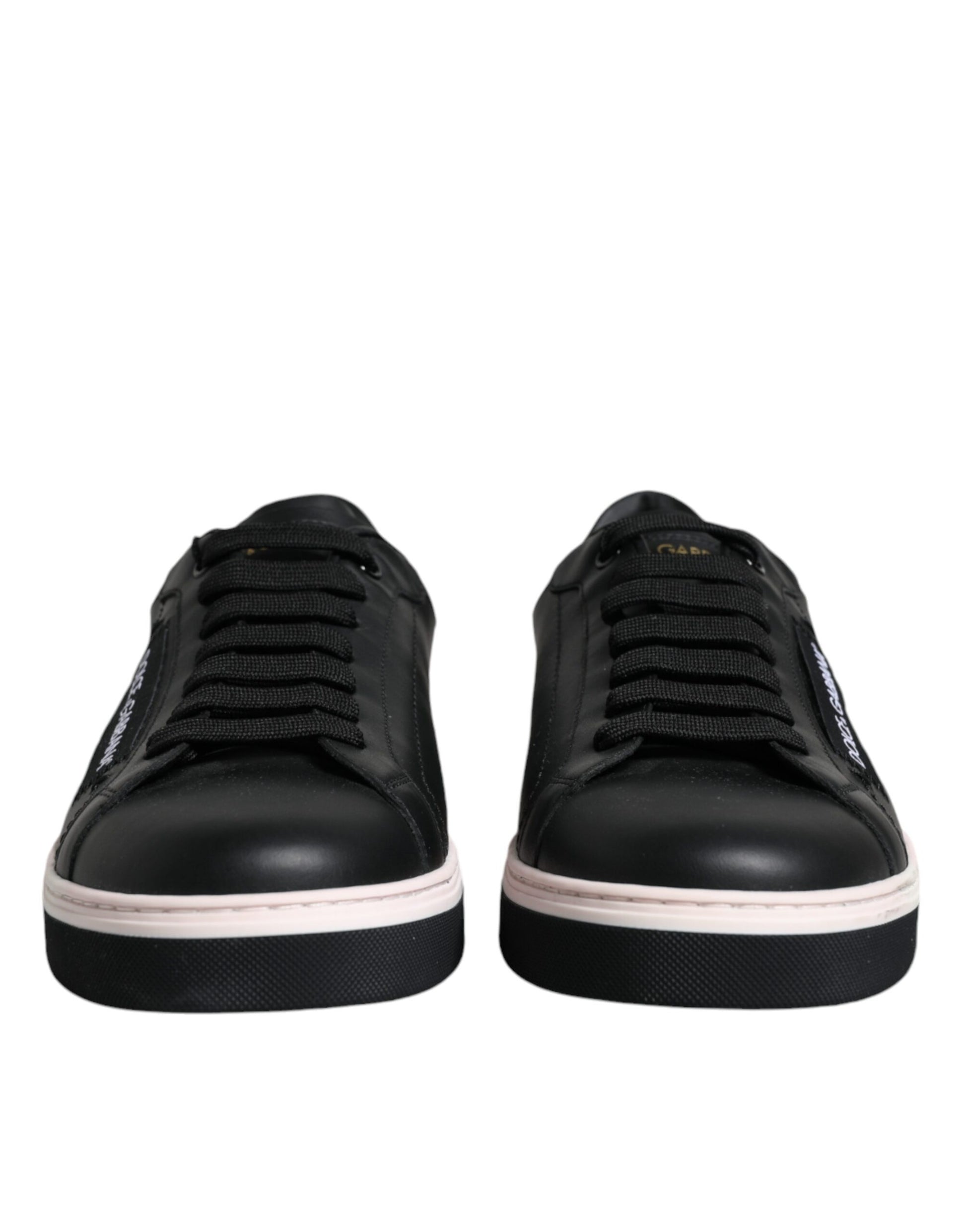 Dolce & Gabbana Black Leather Low Top Men Sneakers Shoes Curated Luxury Accessories by Orvyn