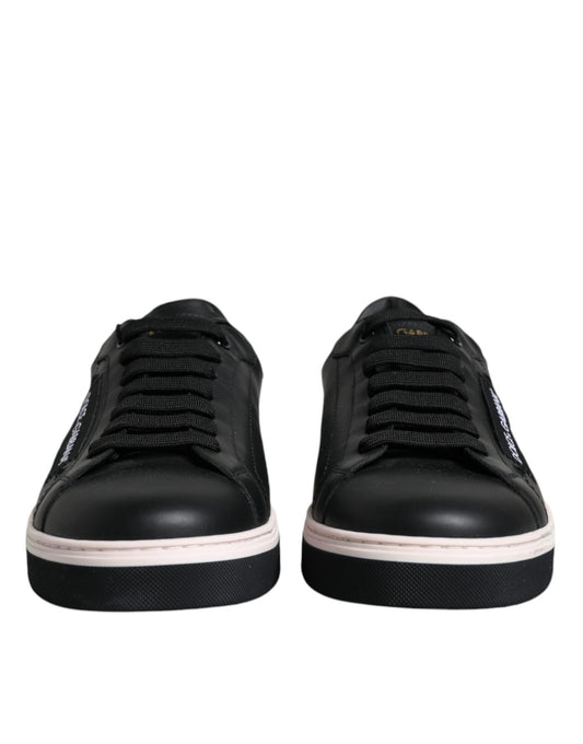 Dolce & Gabbana Black Leather Low Top Men Sneakers Shoes Curated Luxury Accessories by Orvyn