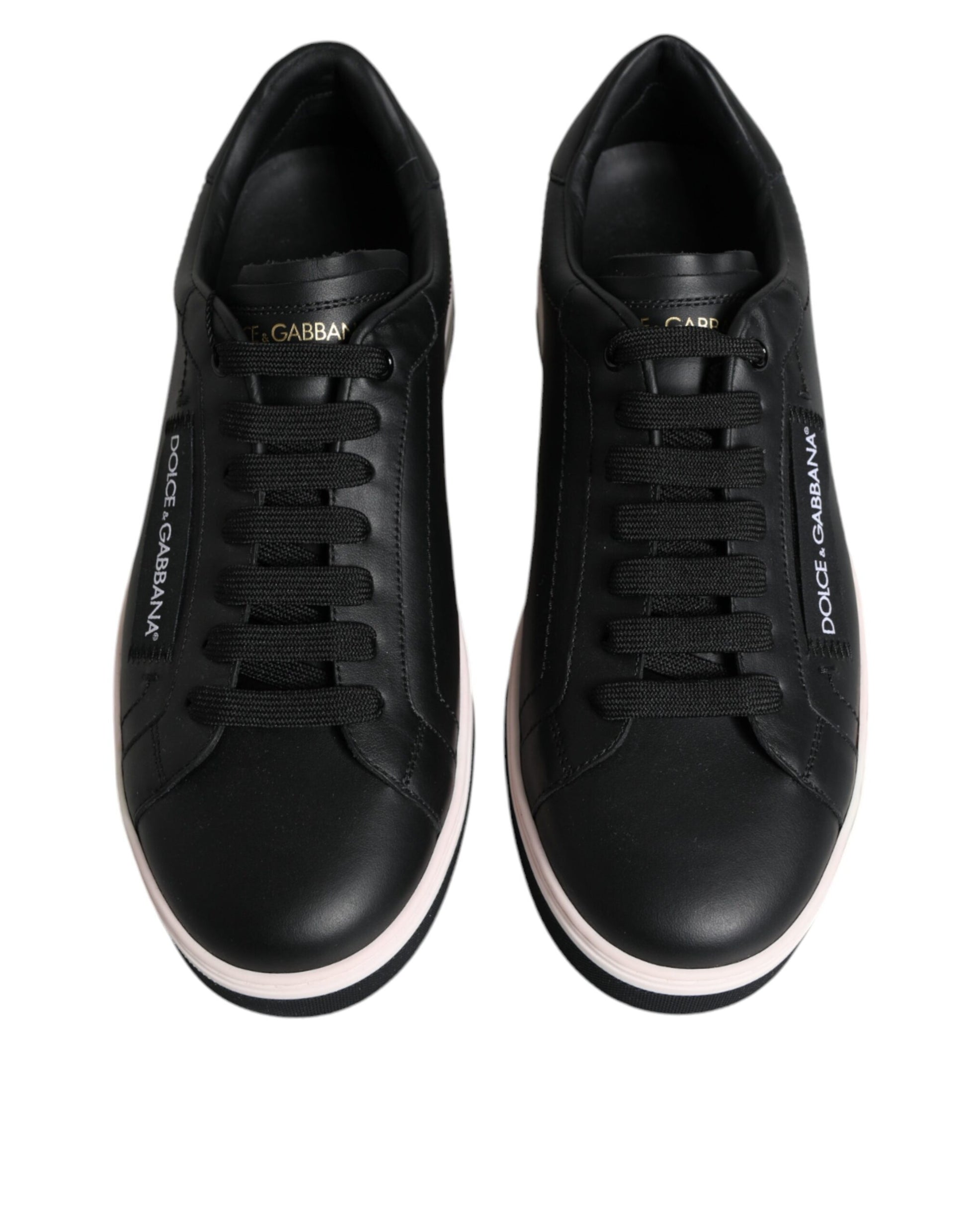 Dolce & Gabbana Black Leather Low Top Men Sneakers Shoes Curated Luxury Accessories by Orvyn