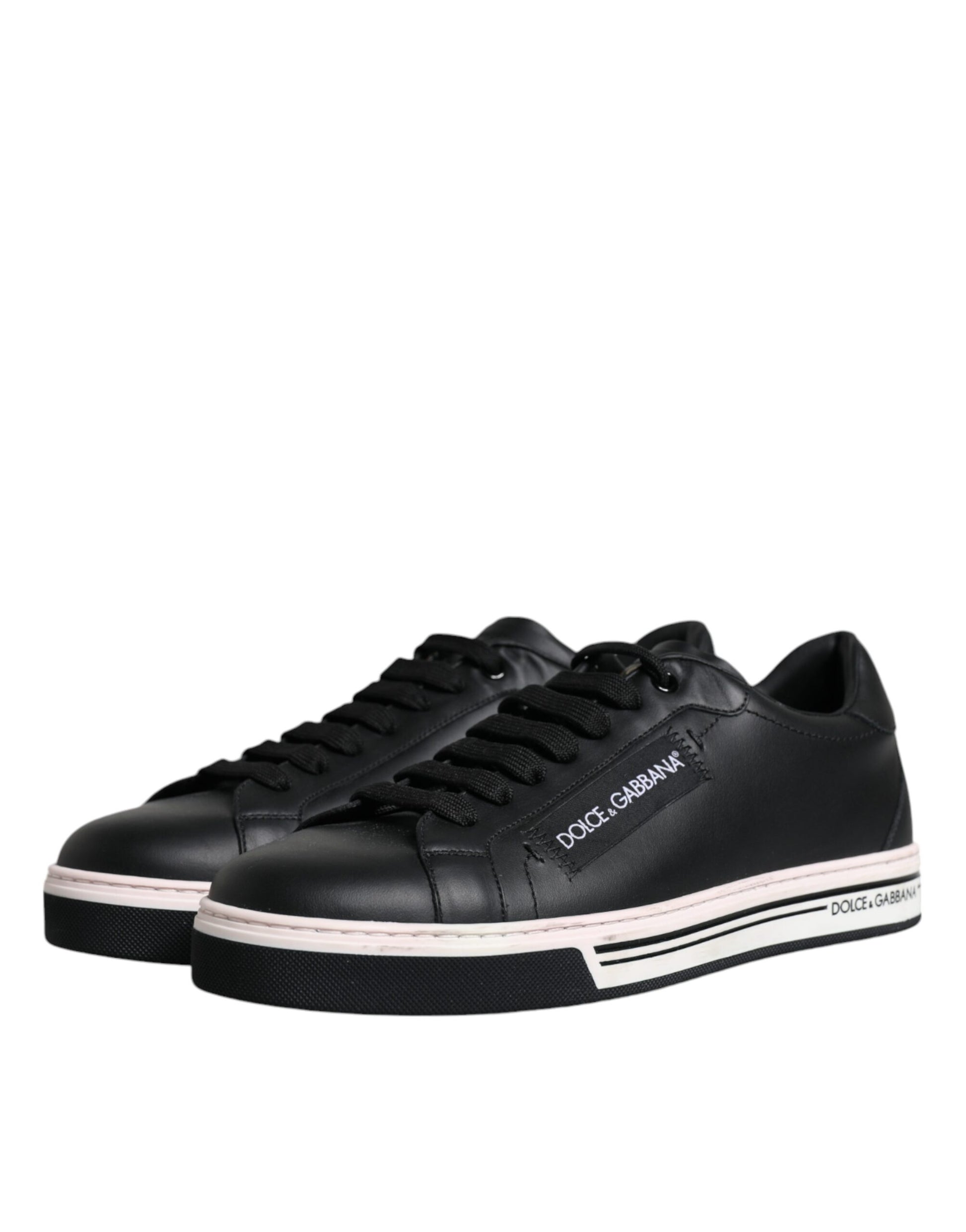 Dolce & Gabbana Black Leather Low Top Men Sneakers Shoes Curated Luxury Accessories by Orvyn
