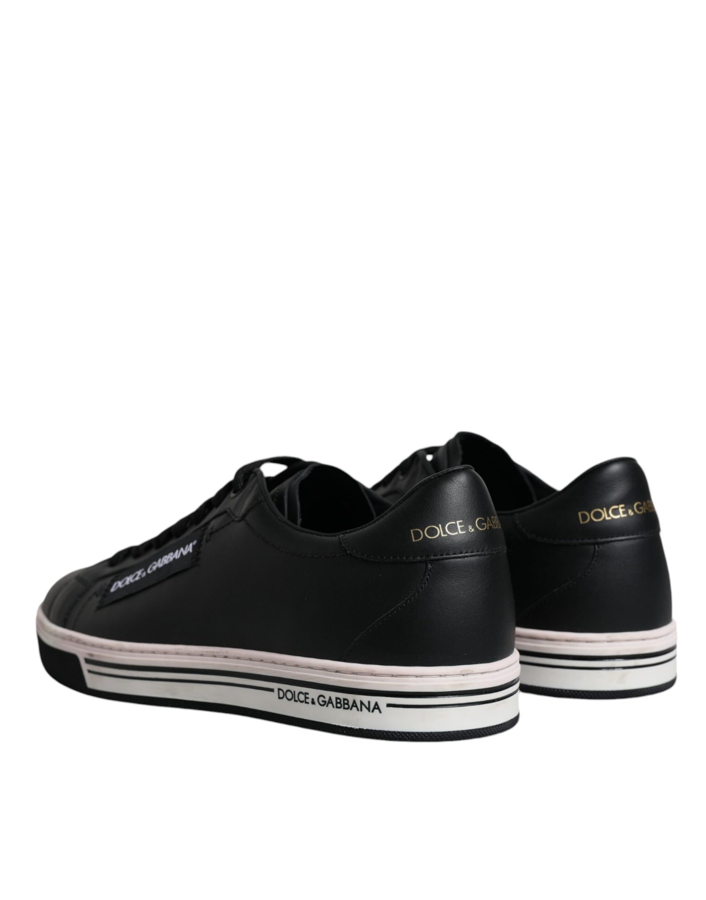Dolce & Gabbana Black Leather Low Top Men Sneakers Shoes Curated Luxury Accessories by Orvyn
