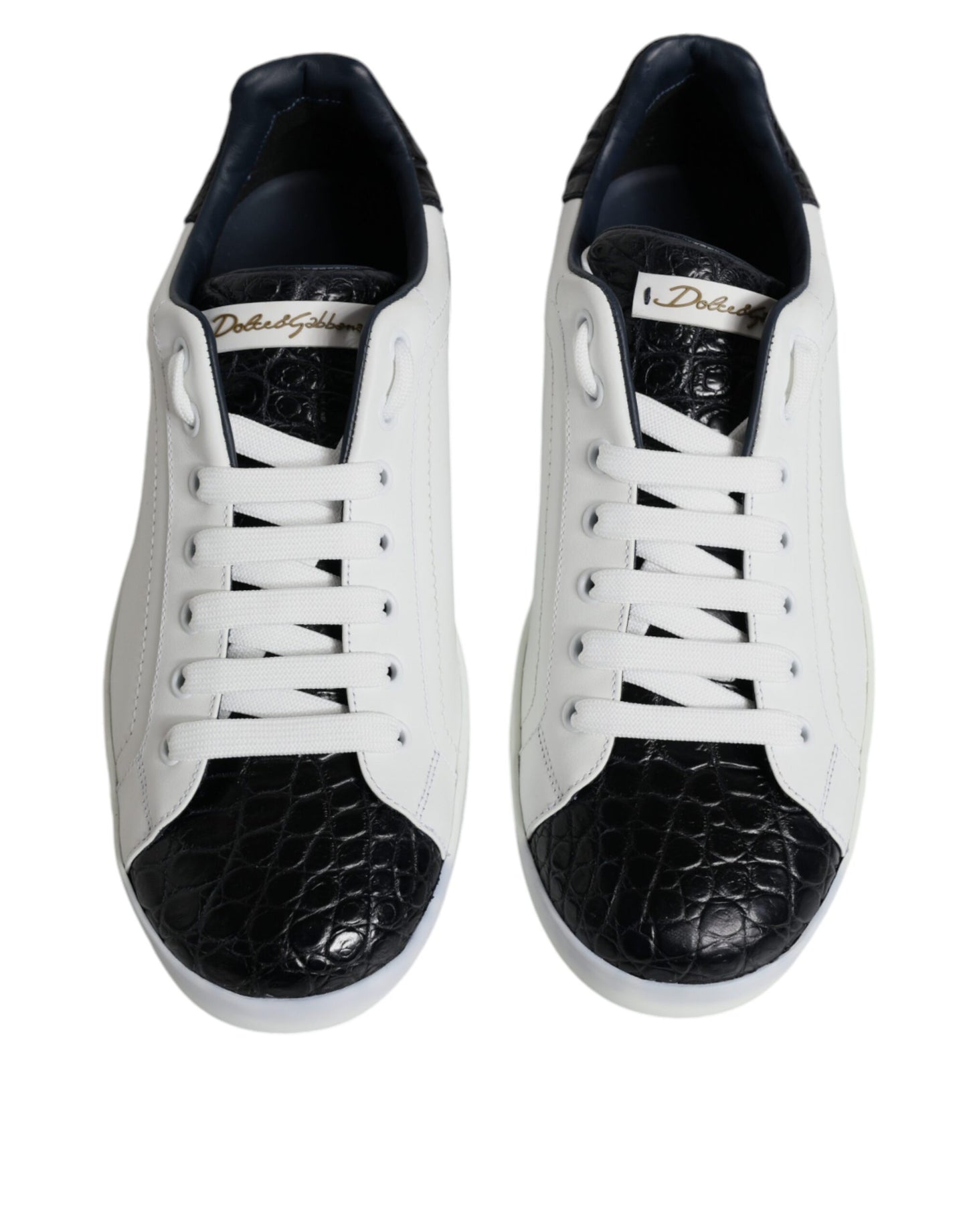Dolce & Gabbana White Leather Logo Portofino Sneaker Shoes Curated Luxury Accessories by Orvyn