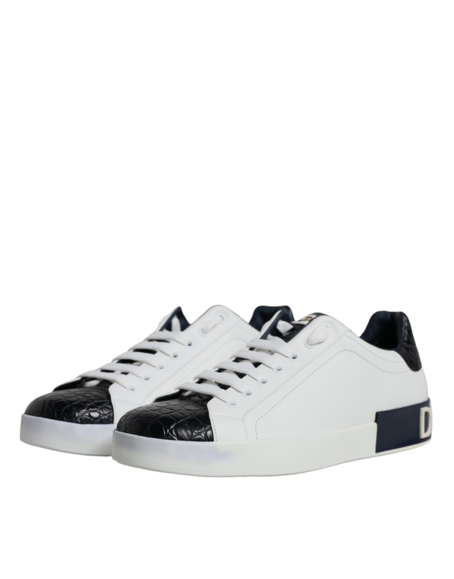 Dolce & Gabbana White Leather Logo Portofino Sneaker Shoes Curated Luxury Accessories by Orvyn