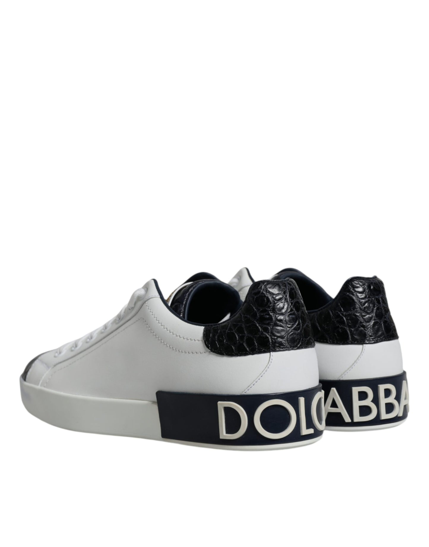 Dolce & Gabbana White Leather Logo Portofino Sneaker Shoes Curated Luxury Accessories by Orvyn