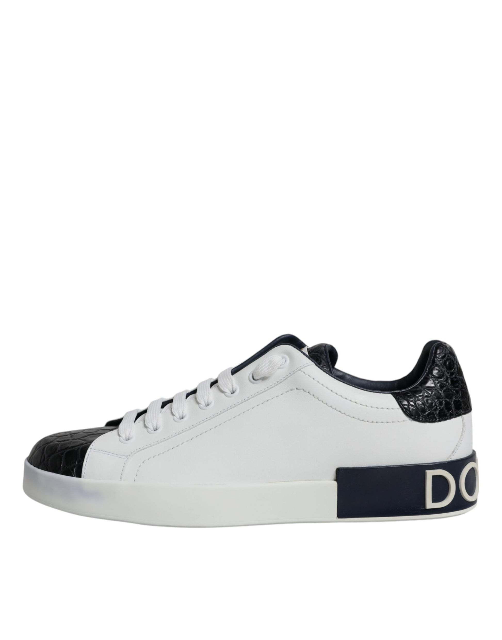 Dolce & Gabbana White Leather Logo Portofino Sneaker Shoes Curated Luxury Accessories by Orvyn