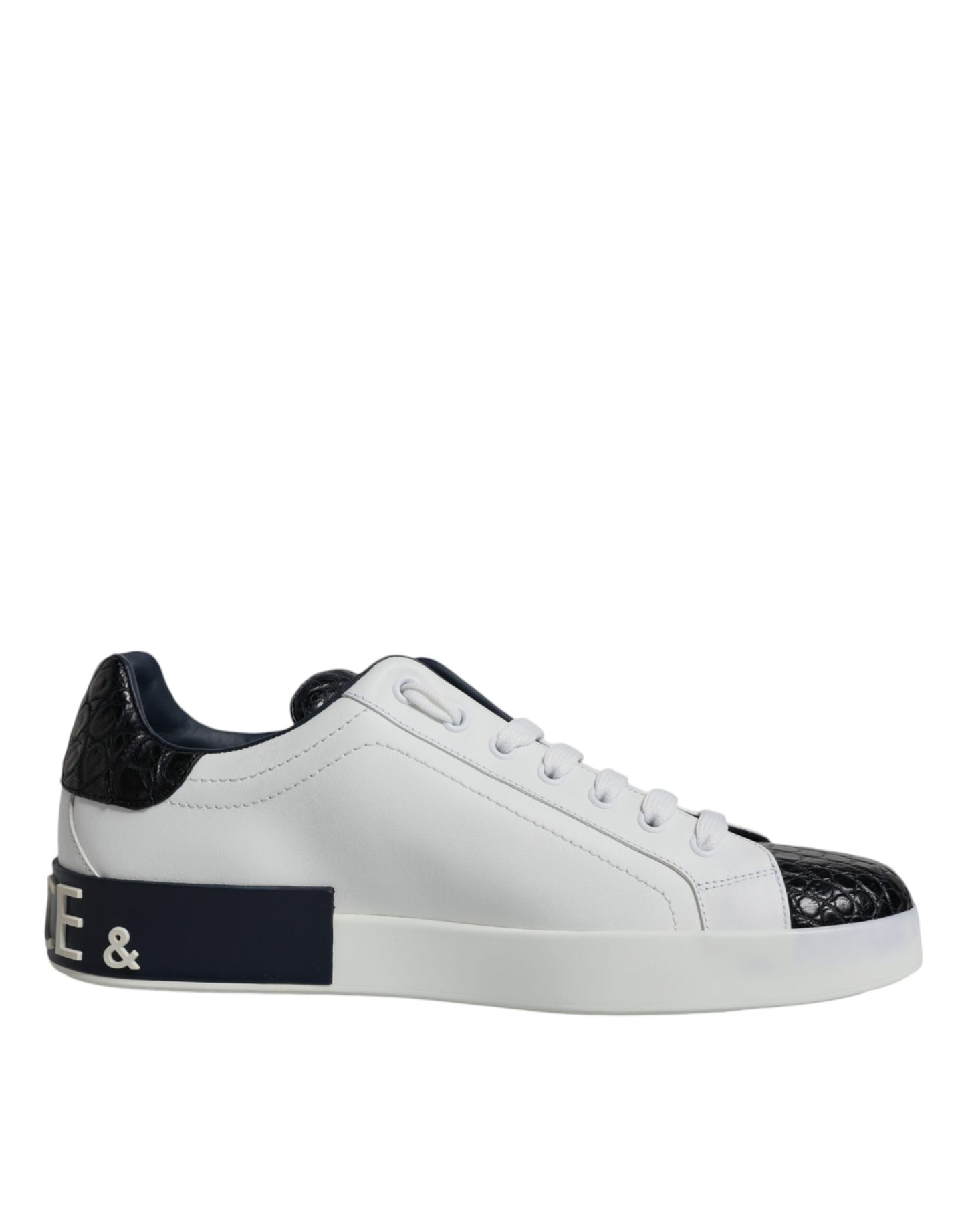 Dolce & Gabbana White Leather Logo Portofino Sneaker Shoes Curated Luxury Accessories by Orvyn