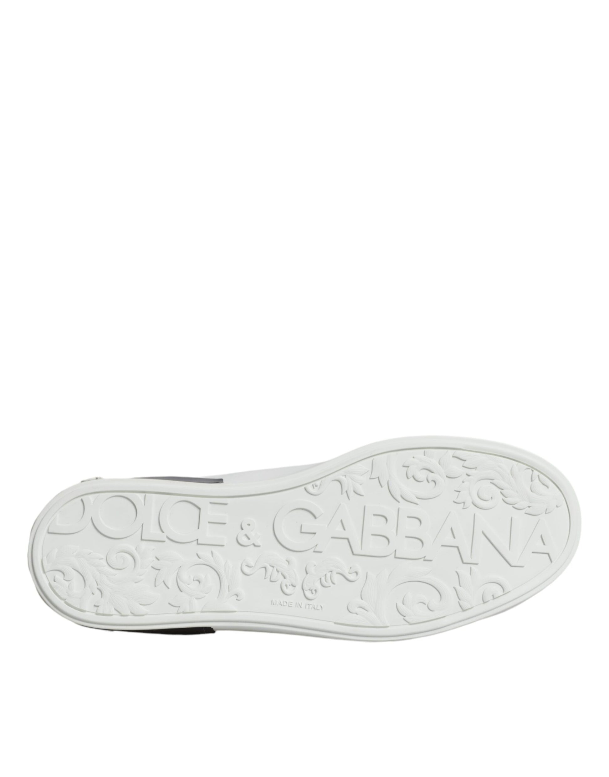 Dolce & Gabbana White Leather Logo Portofino Sneaker Shoes Curated Luxury Accessories by Orvyn
