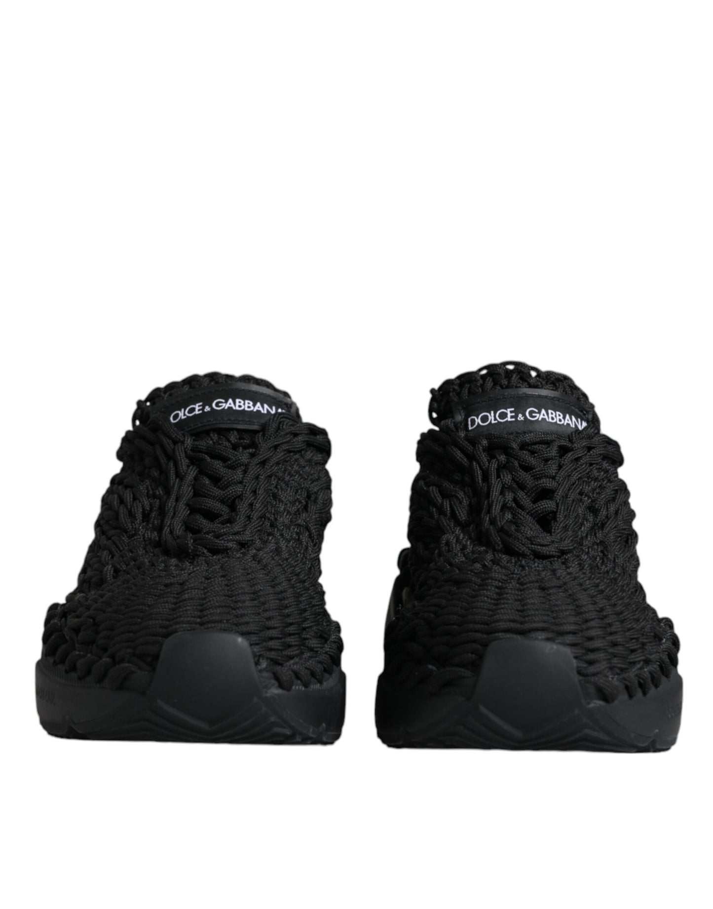 Dolce & Gabbana Black Knitted Daymaster Sneakers Shoes Curated Luxury Accessories by Orvyn