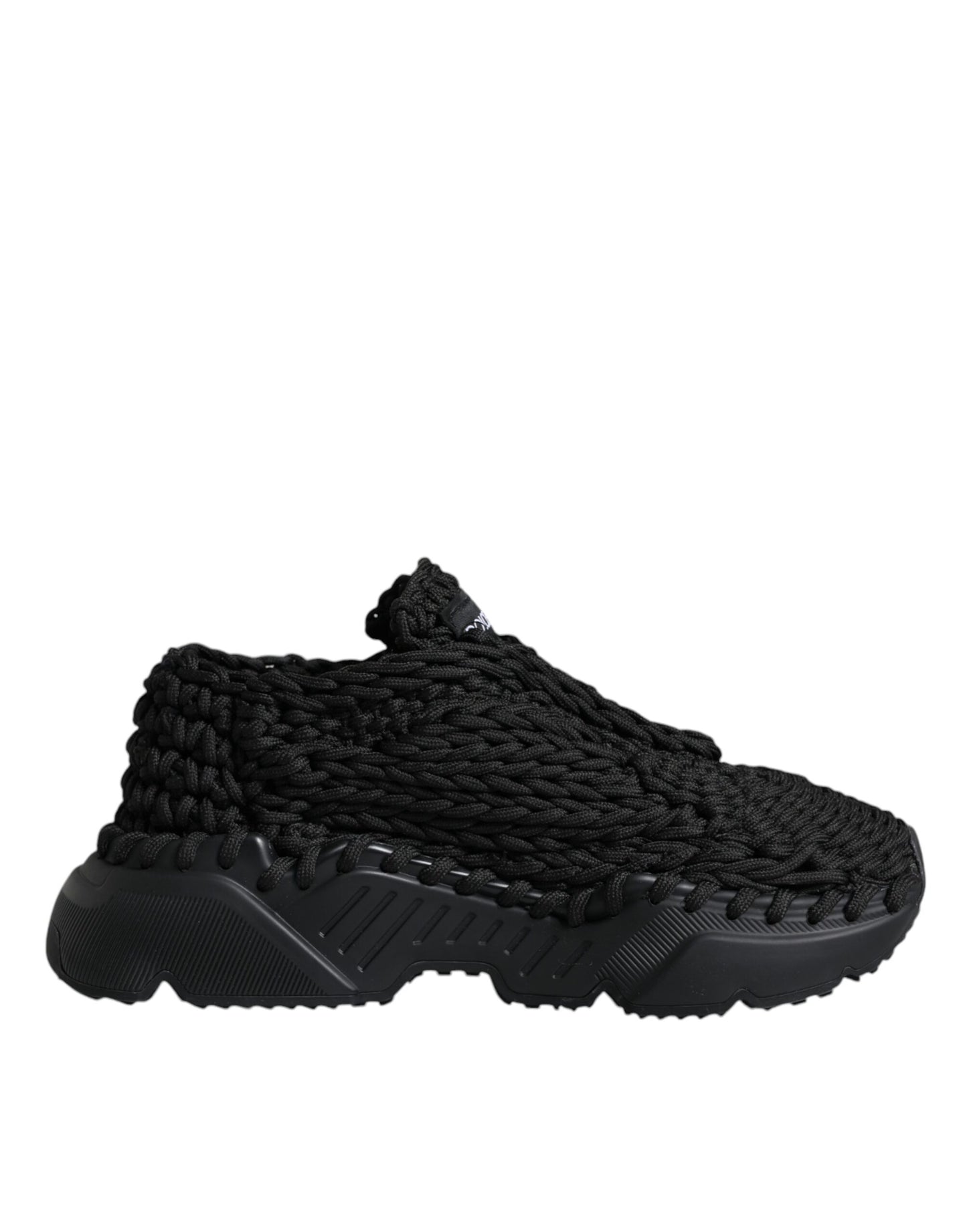 Dolce & Gabbana Black Knitted Daymaster Sneakers Shoes Curated Luxury Accessories by Orvyn