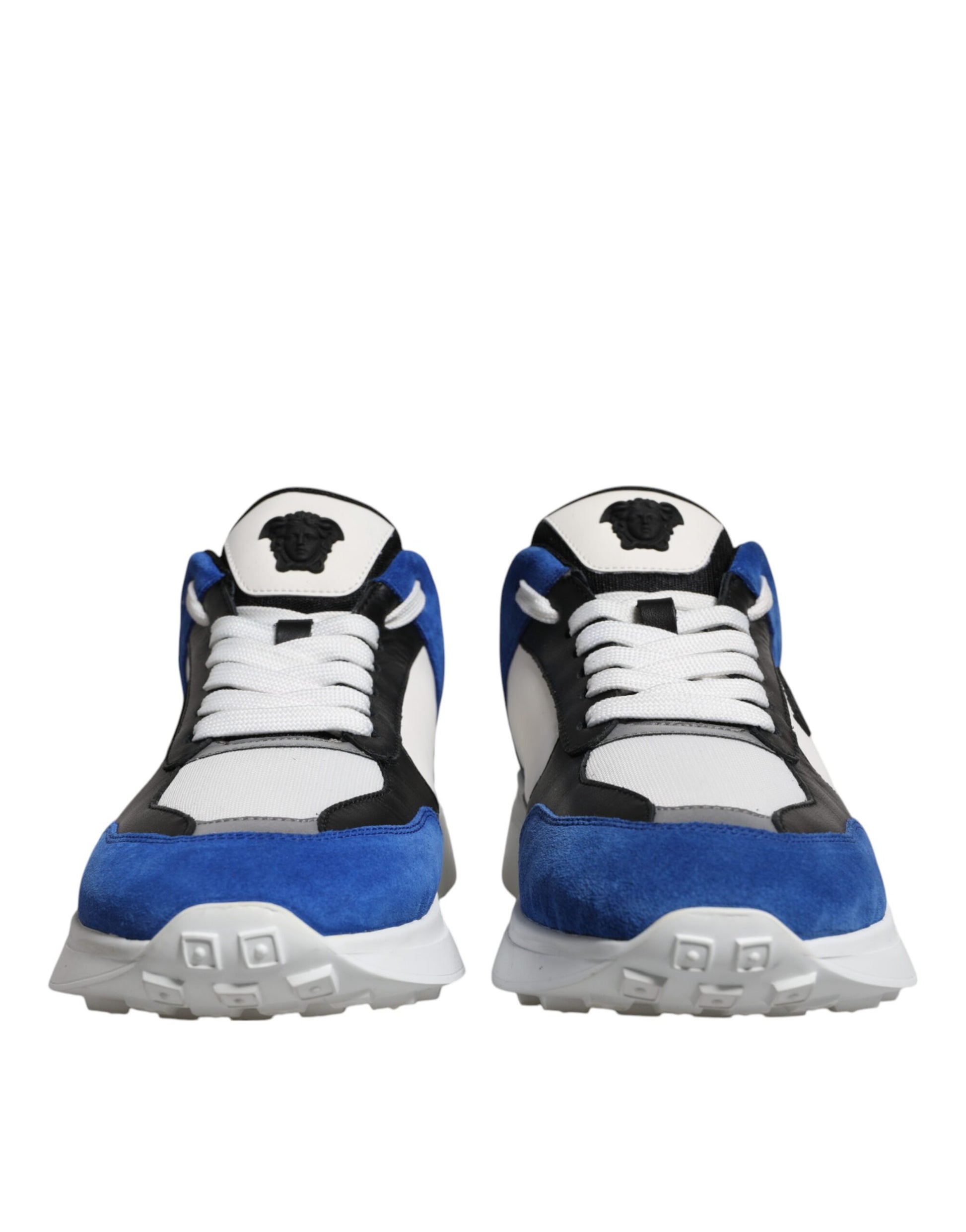 Versace Multicolor Canvas Quad Fabric Medusa Low Top Sneakers Shoes Curated Luxury Accessories by Orvyn
