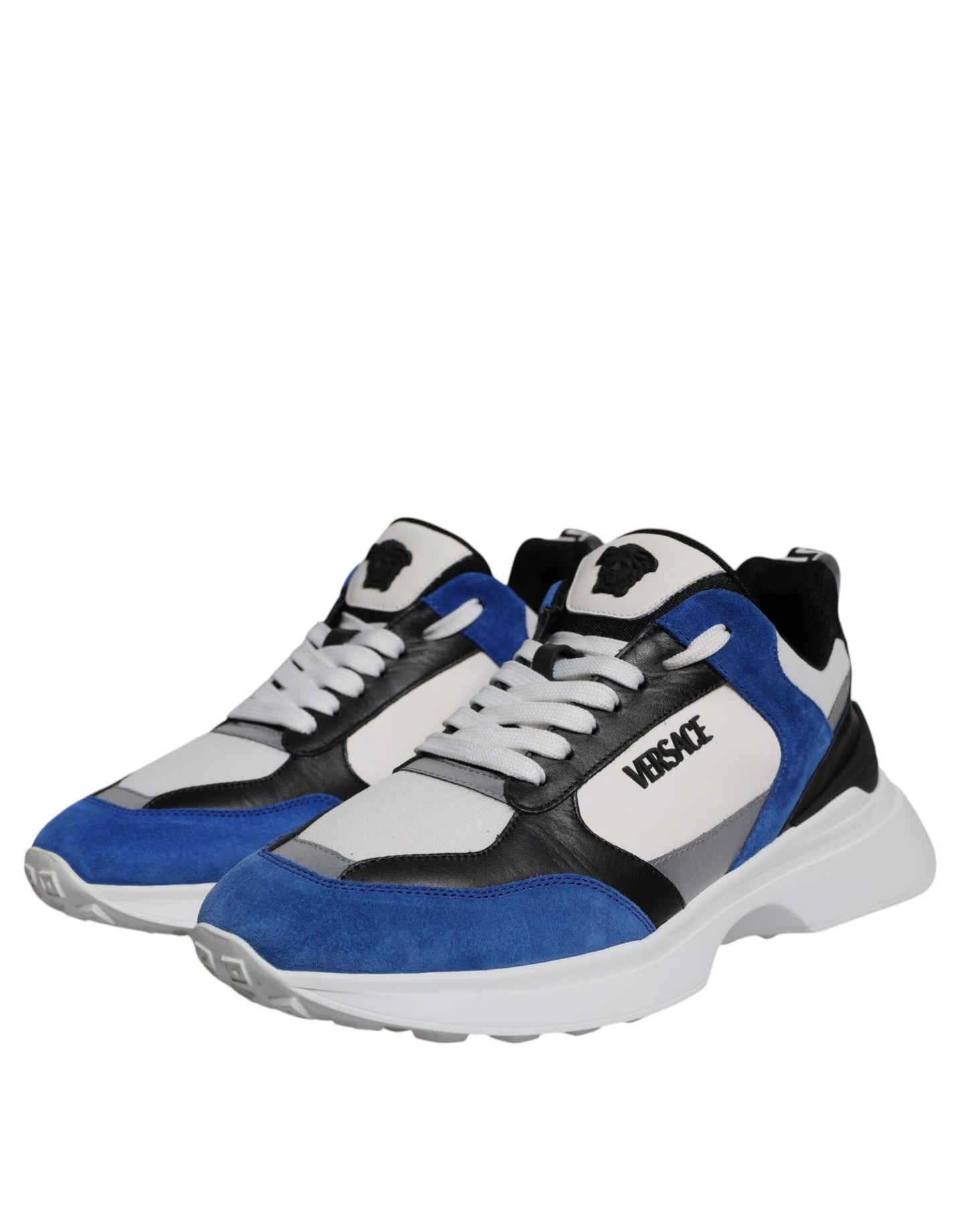 Versace Multicolor Canvas Quad Fabric Medusa Low Top Sneakers Shoes Curated Luxury Accessories by Orvyn