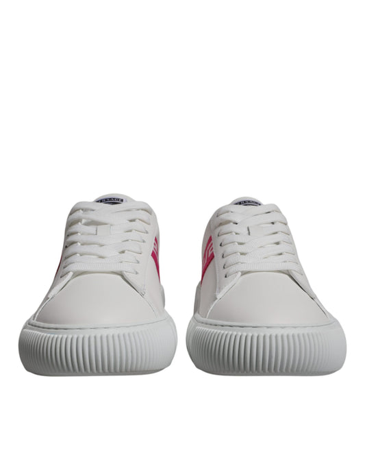 Versace White Pink Greca Print Platform Low Top Sneakers Shoes Curated Luxury Accessories by Orvyn