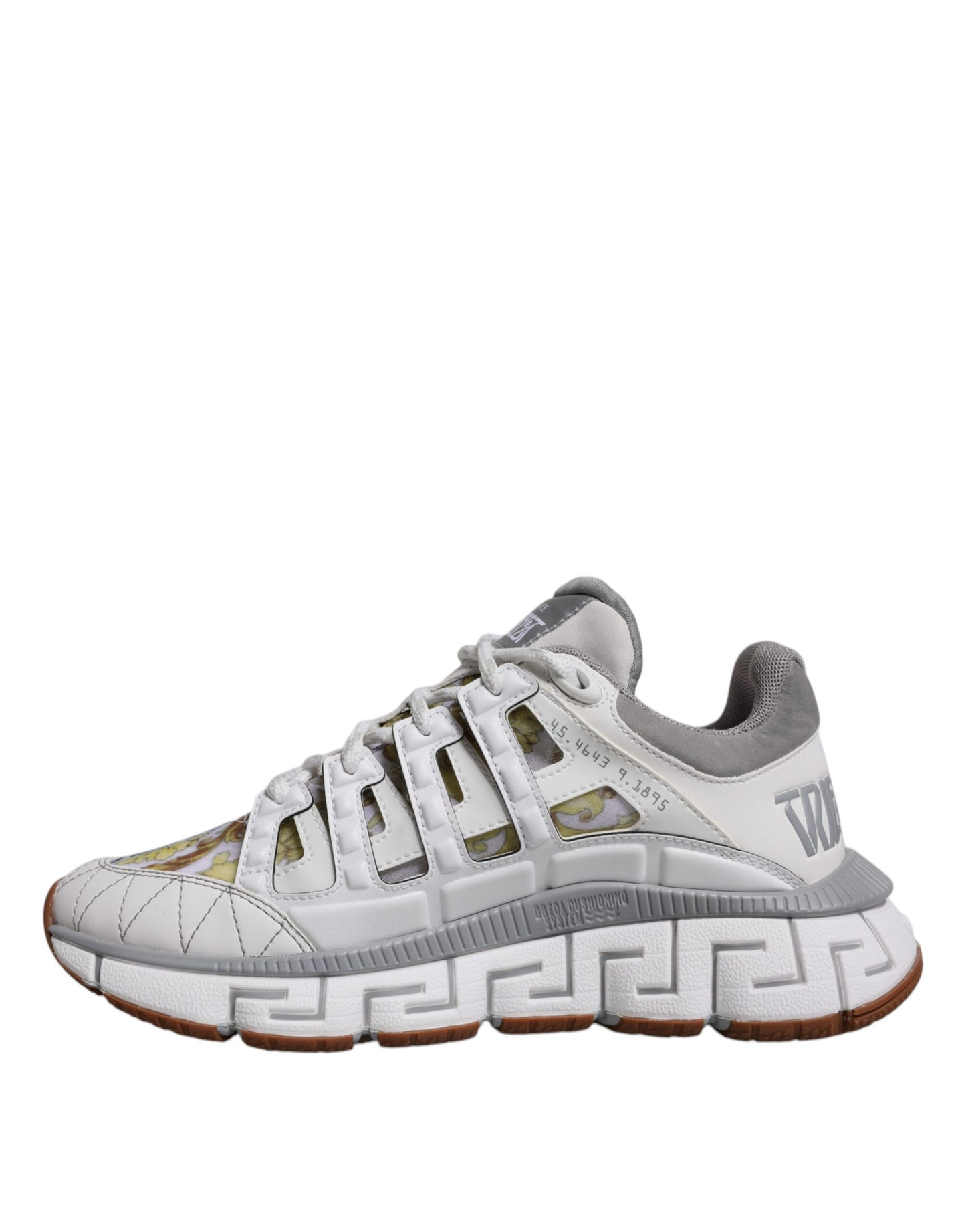 Versace White Trigreca Barocco Print Low Top Sneakers Shoes Curated Luxury Accessories by Orvyn