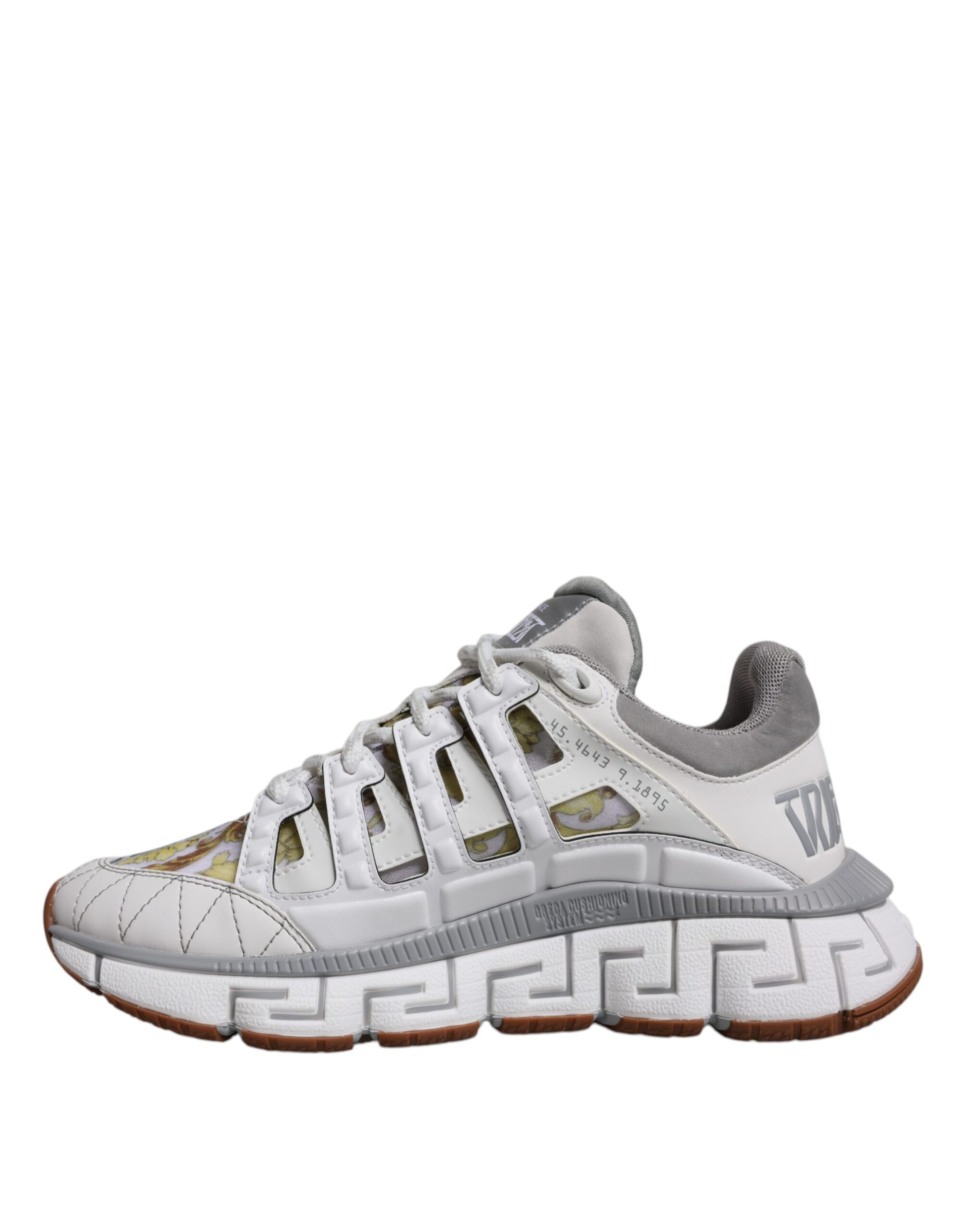 Versace White Trigreca Barocco Print Low Top Sneakers Shoes Curated Luxury Accessories by Orvyn