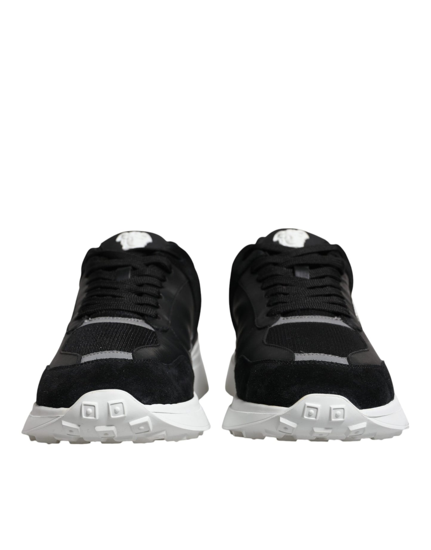 Versace Black Canvas Quad Fabric Medusa Low Top Sneaker Shoes Curated Luxury Accessories by Orvyn
