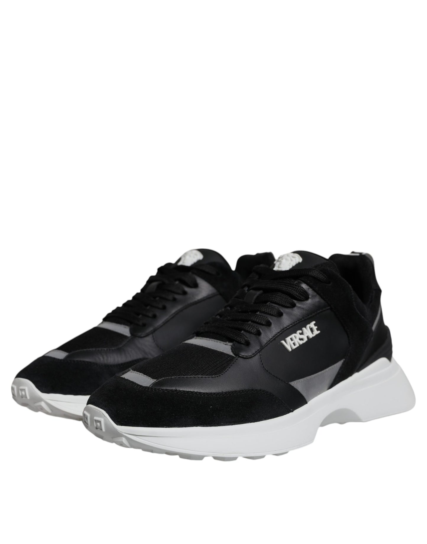Versace Black Canvas Quad Fabric Medusa Low Top Sneaker Shoes Curated Luxury Accessories by Orvyn