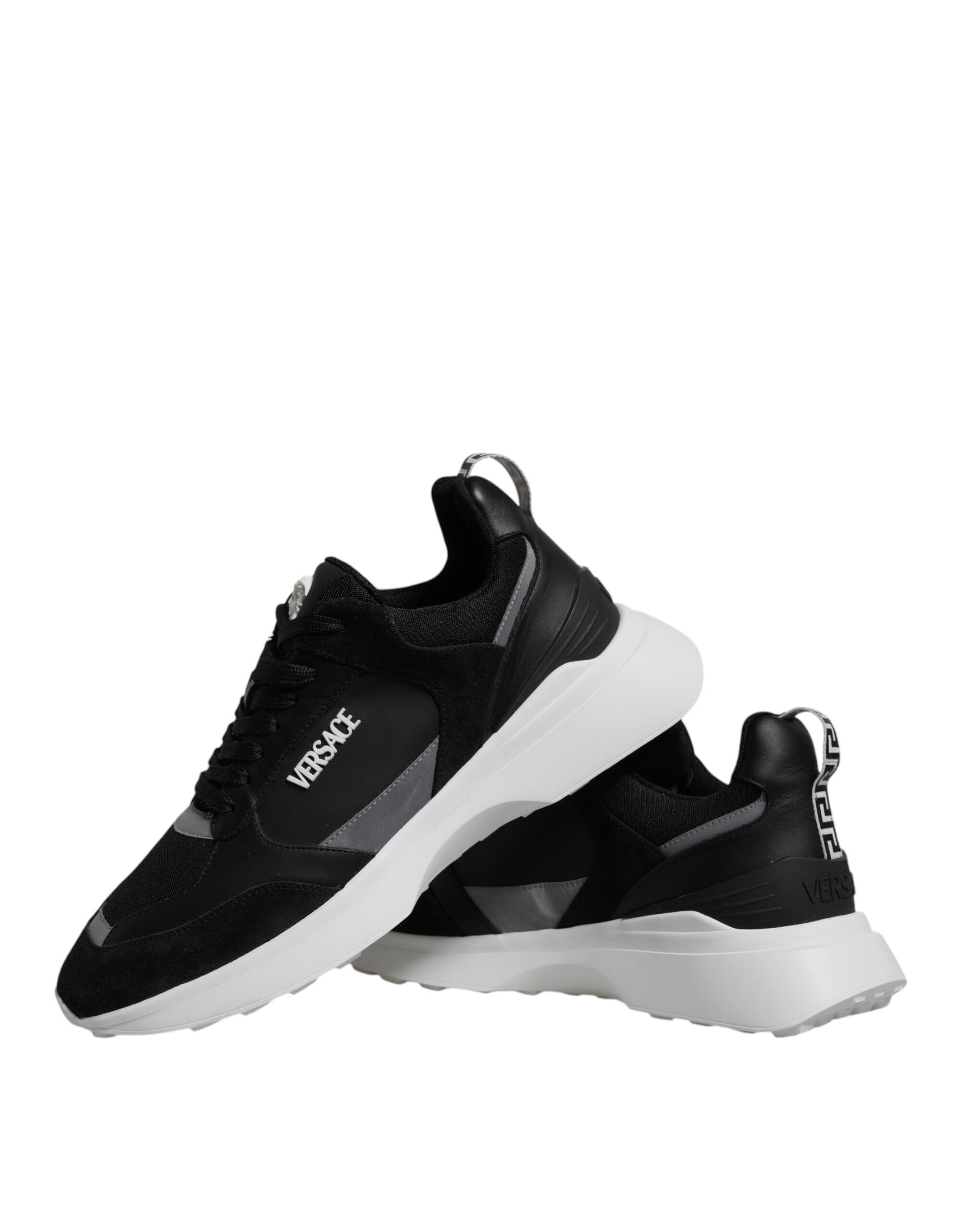 Versace Black Canvas Quad Fabric Medusa Low Top Sneaker Shoes Curated Luxury Accessories by Orvyn