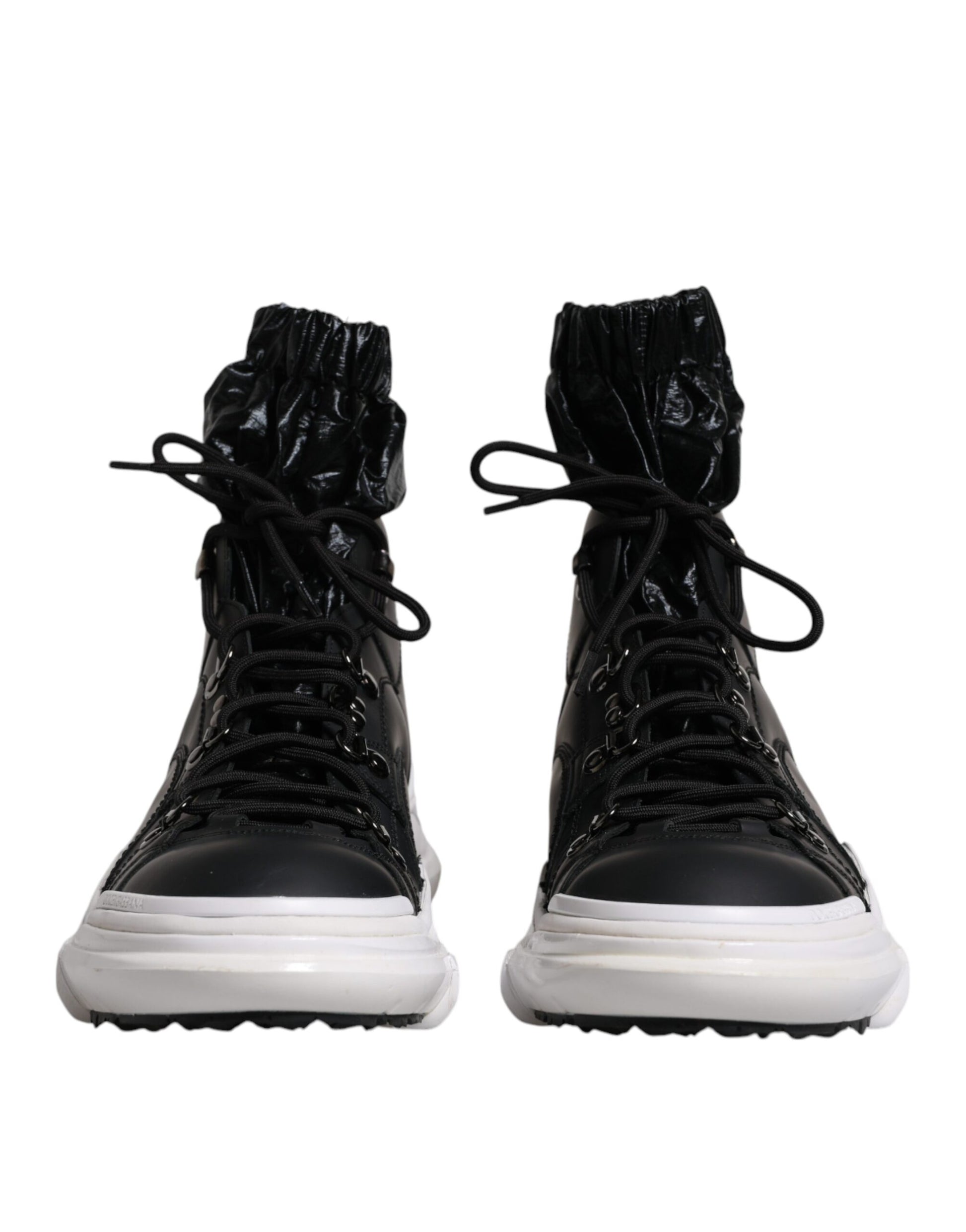 Dolce & Gabbana Black Nylon Galileo High Top Sneakers Shoes Curated Luxury Accessories by Orvyn