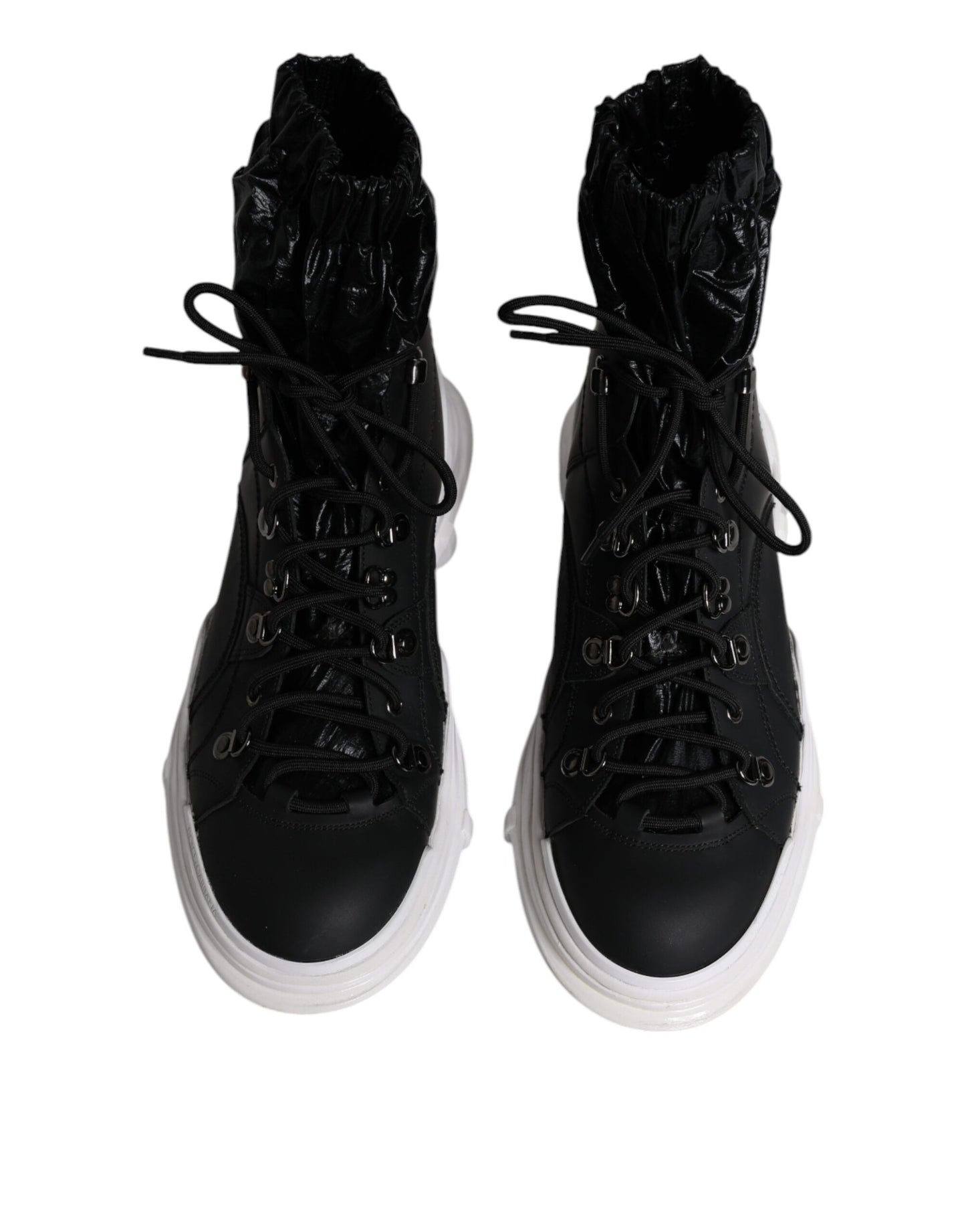 Dolce & Gabbana Black Nylon Galileo High Top Sneakers Shoes Curated Luxury Accessories by Orvyn