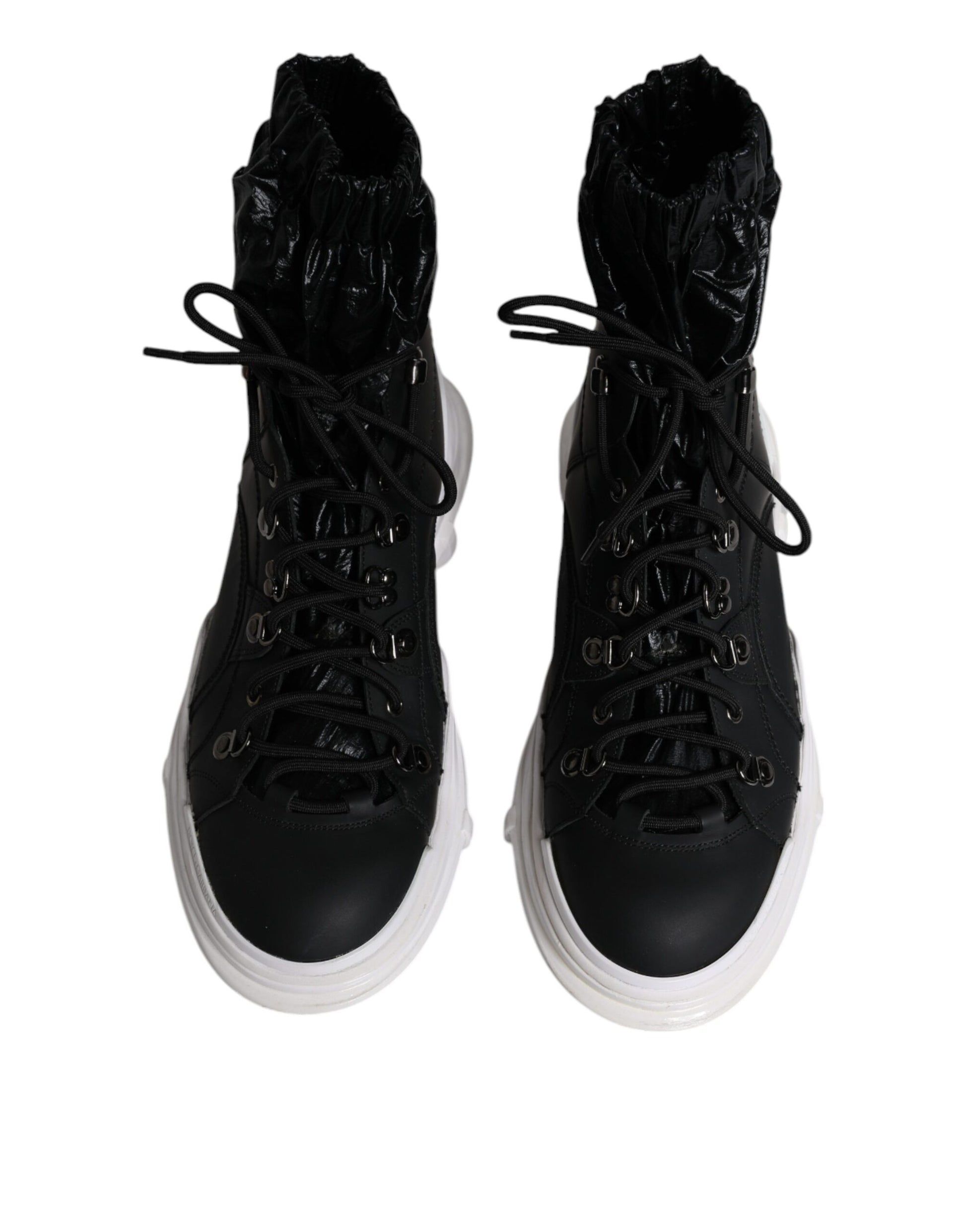 Dolce & Gabbana Black Nylon Galileo High Top Sneakers Shoes Curated Luxury Accessories by Orvyn