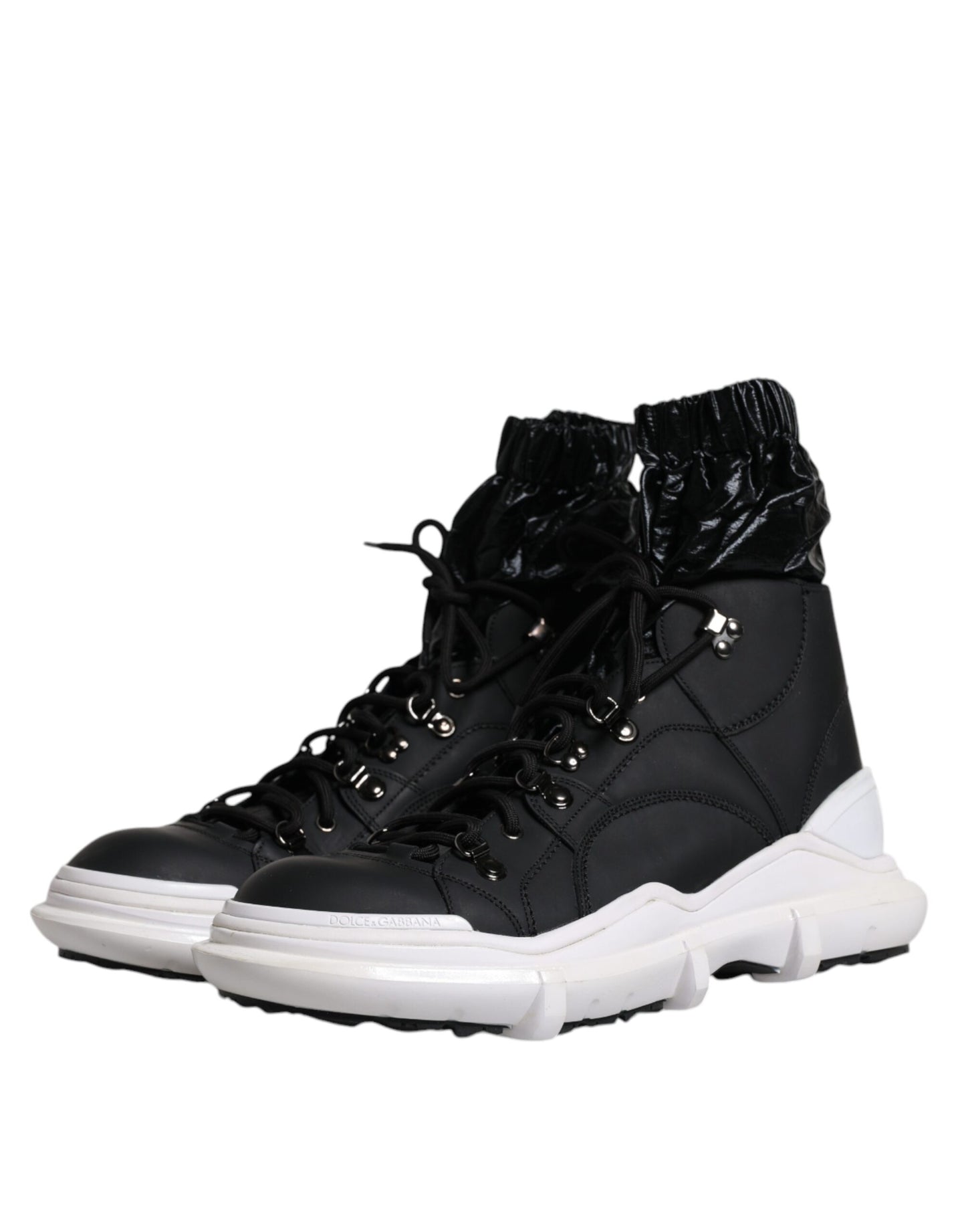 Dolce & Gabbana Black Nylon Galileo High Top Sneakers Shoes Curated Luxury Accessories by Orvyn