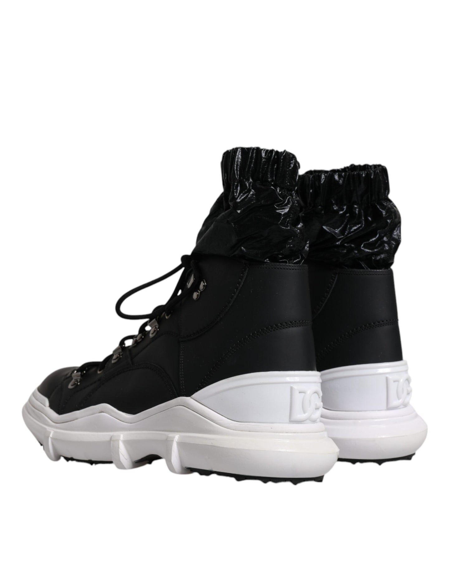 Dolce & Gabbana Black Nylon Galileo High Top Sneakers Shoes Curated Luxury Accessories by Orvyn