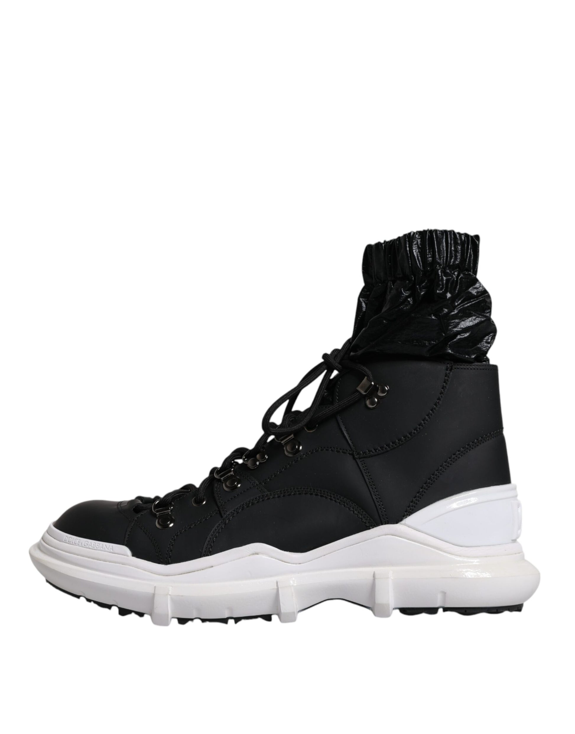 Dolce & Gabbana Black Nylon Galileo High Top Sneakers Shoes Curated Luxury Accessories by Orvyn