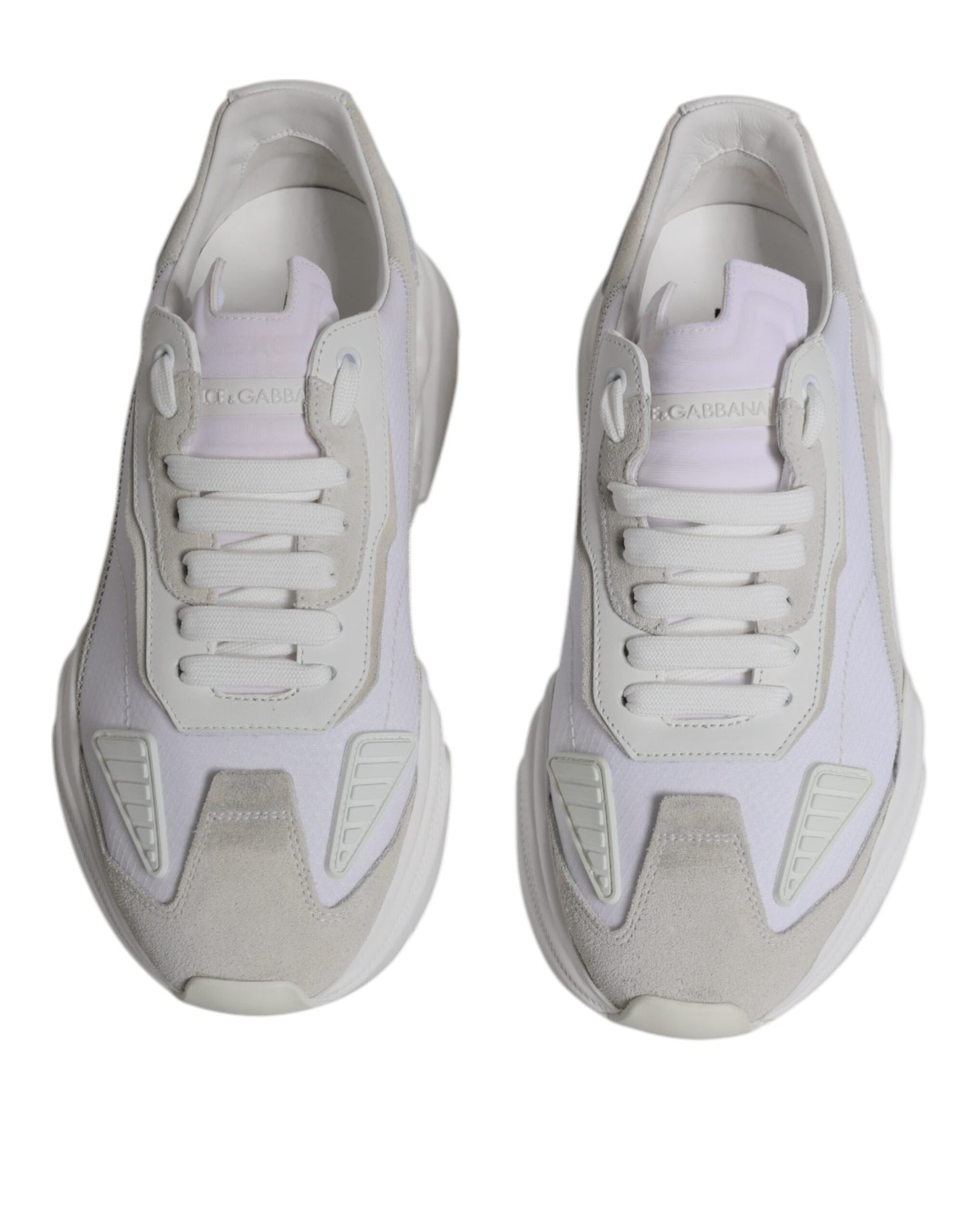 Dolce & Gabbana White Leather Daymaster Low Top Sneakers Shoes Curated Luxury Accessories by Orvyn