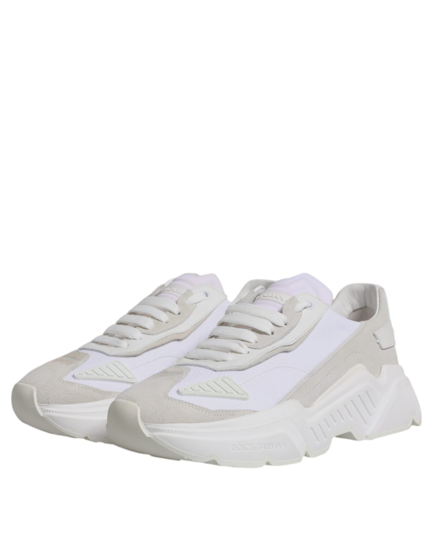 Dolce & Gabbana White Leather Daymaster Low Top Sneakers Shoes Curated Luxury Accessories by Orvyn
