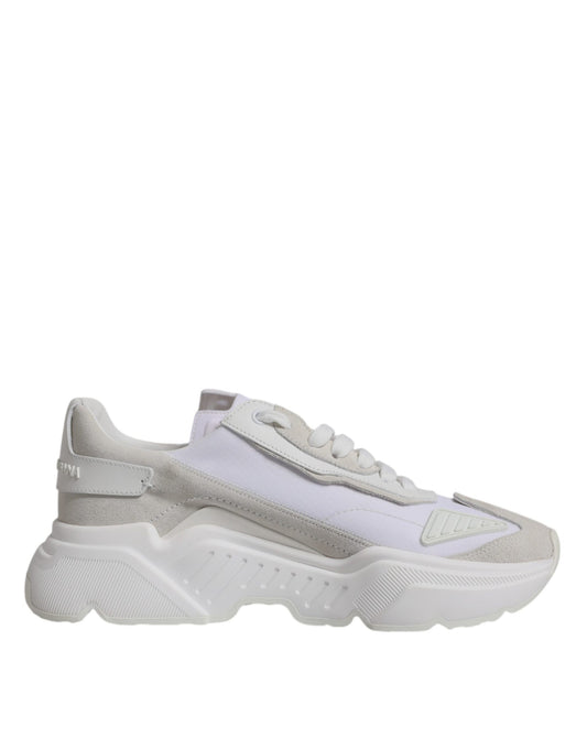 Dolce & Gabbana White Leather Daymaster Low Top Sneakers Shoes Curated Luxury Accessories by Orvyn