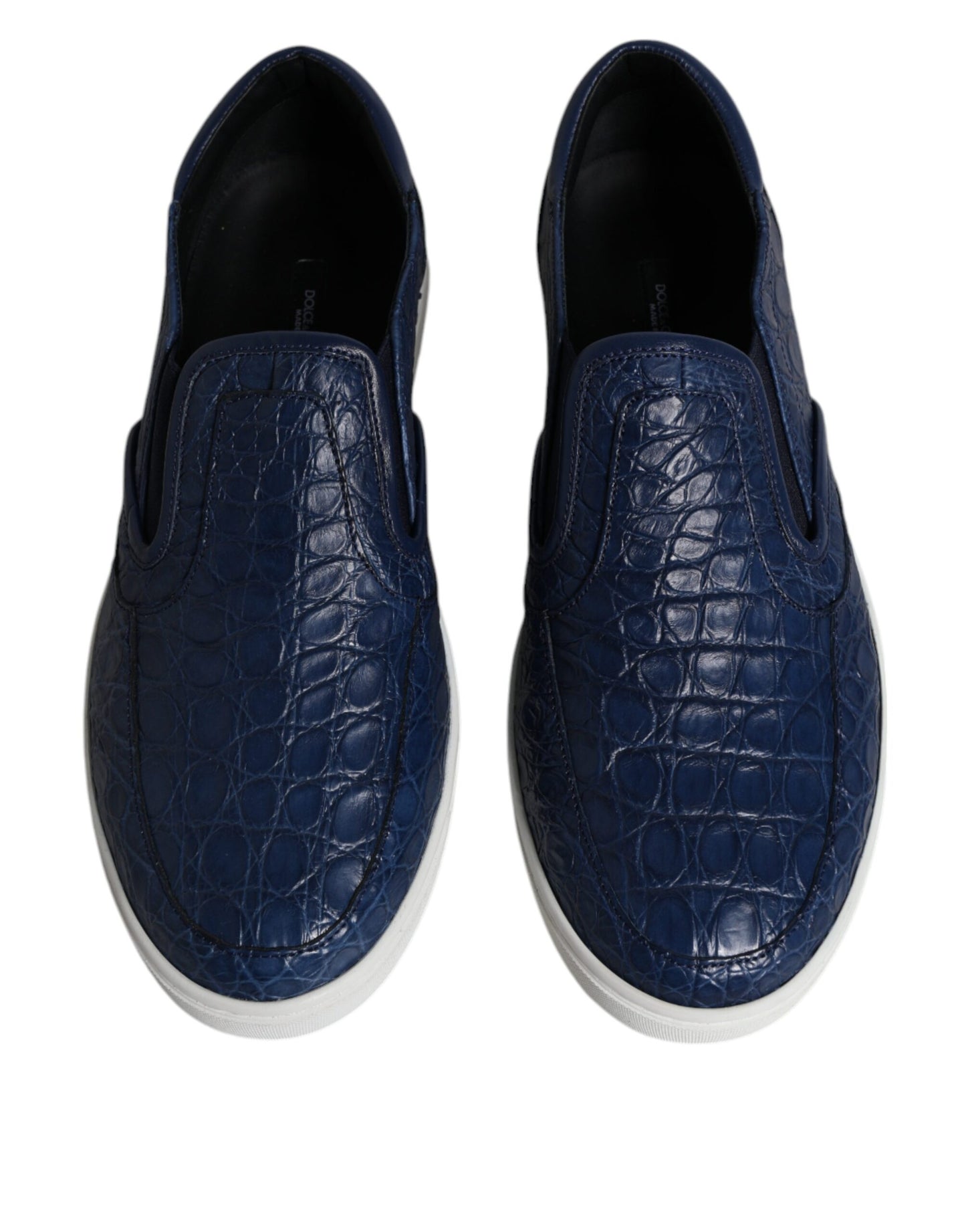Dolce & Gabbana Blue Croc Exotic Leather Men Sneakers Shoes Curated Luxury Accessories by Orvyn