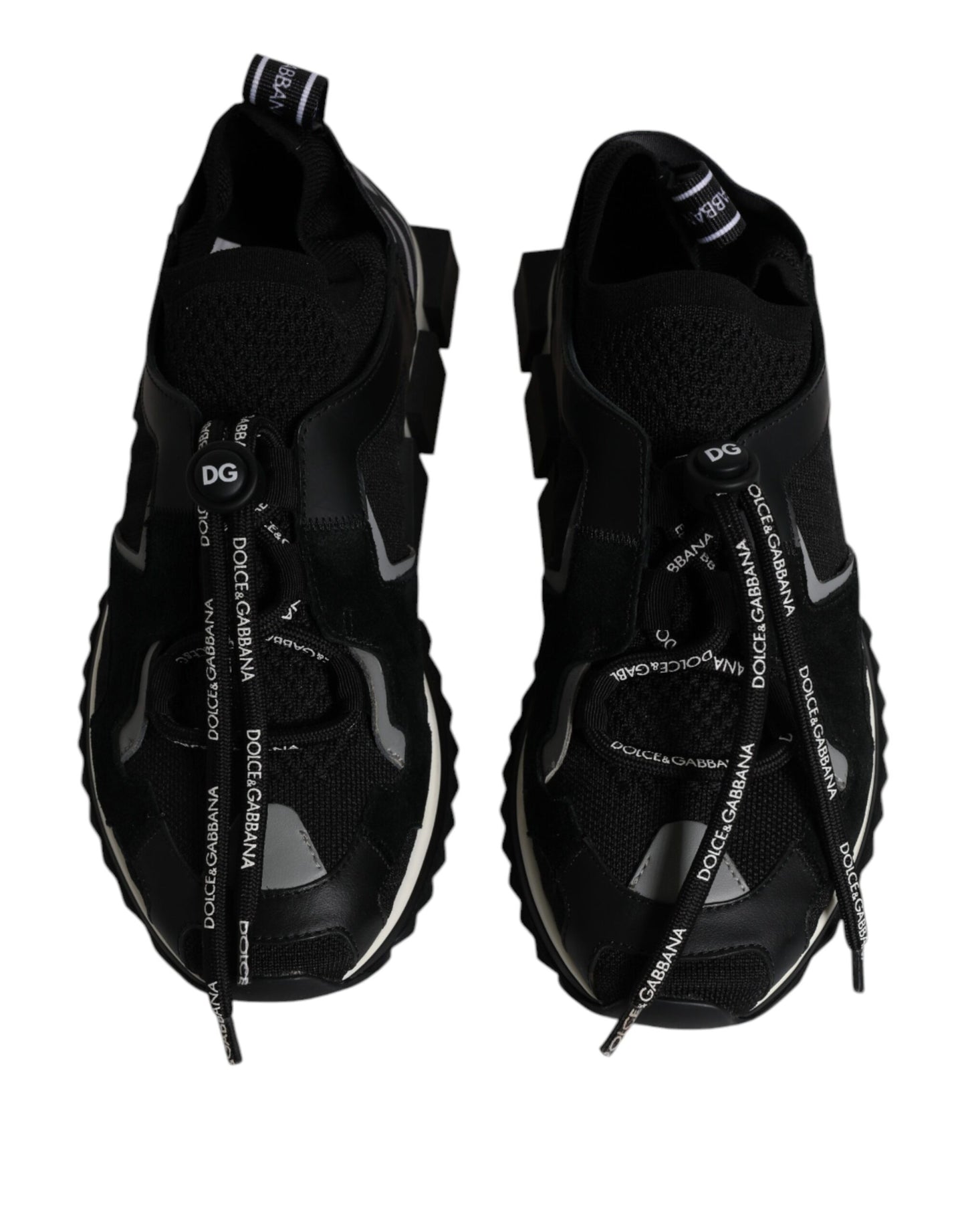 Dolce & Gabbana Black White Logo Sorrento Mens Sneakers Shoes Curated Luxury Accessories by Orvyn