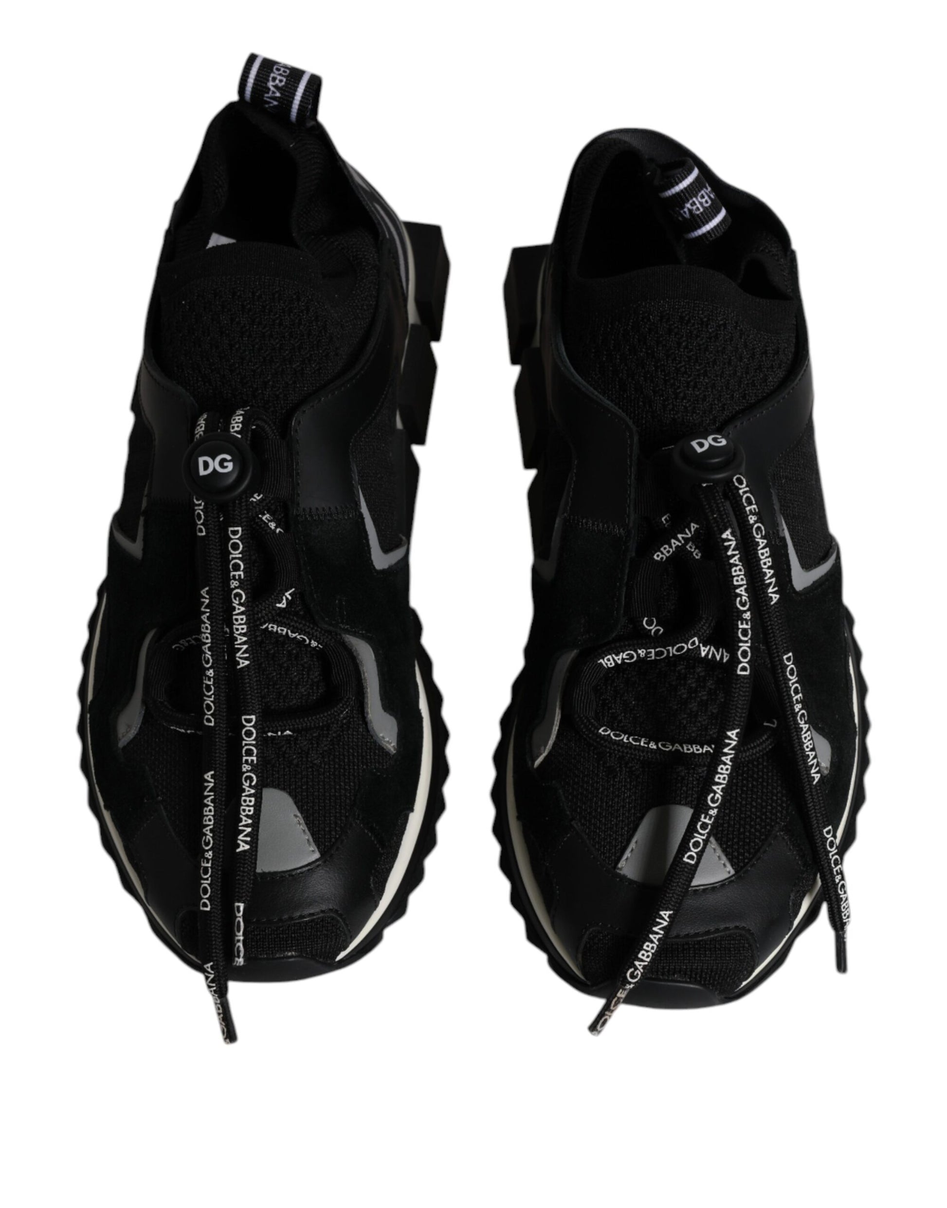 Dolce & Gabbana Black White Logo Sorrento Mens Sneakers Shoes Curated Luxury Accessories by Orvyn