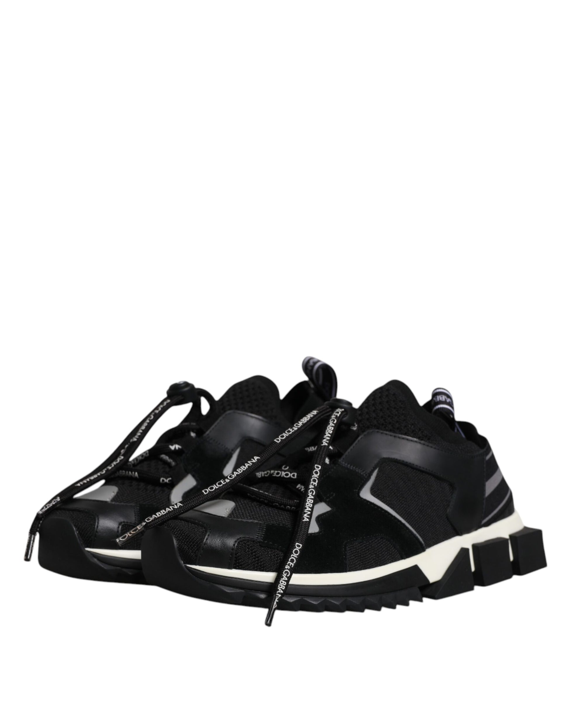 Dolce & Gabbana Black White Logo Sorrento Mens Sneakers Shoes Curated Luxury Accessories by Orvyn