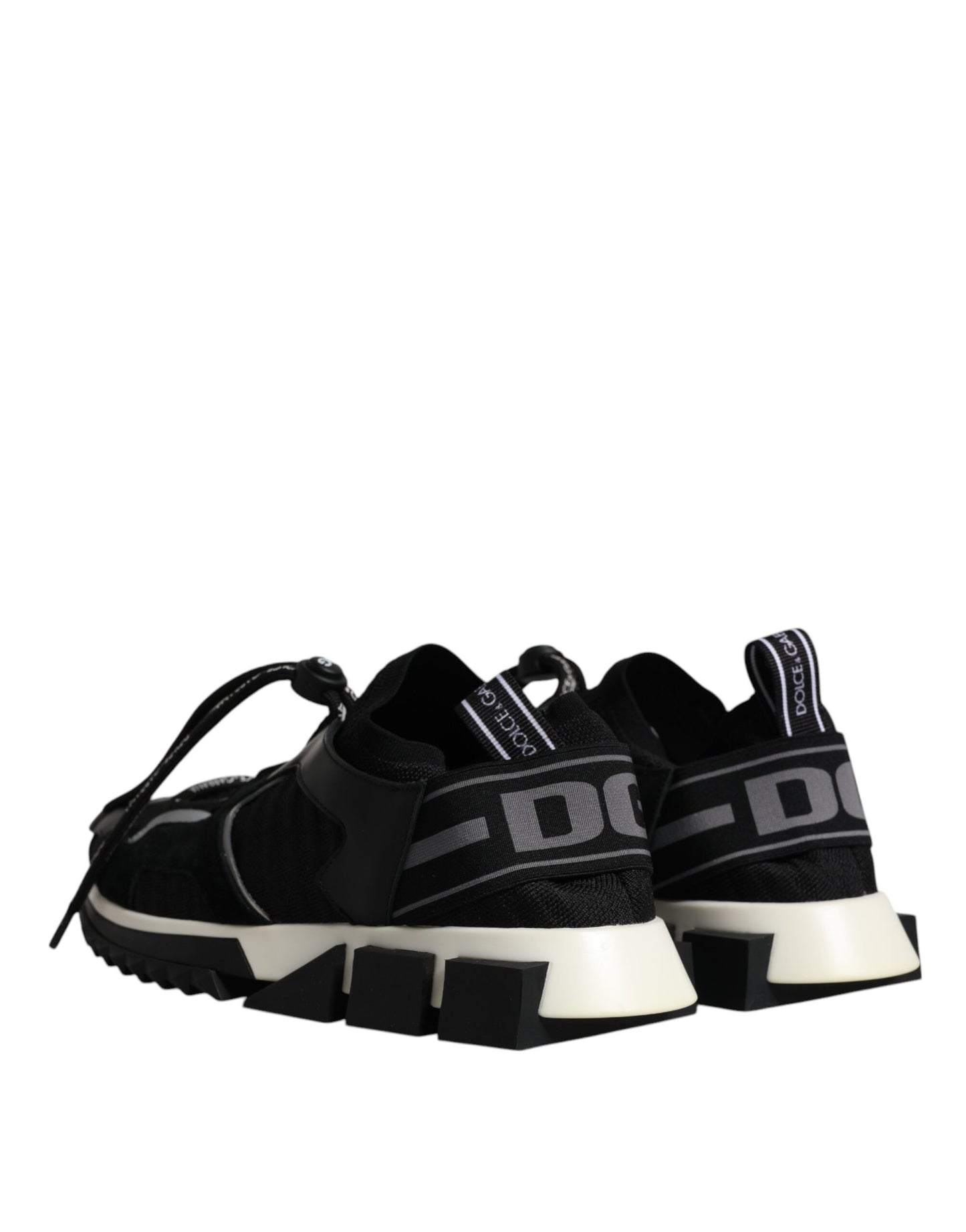 Dolce & Gabbana Black White Logo Sorrento Mens Sneakers Shoes Curated Luxury Accessories by Orvyn