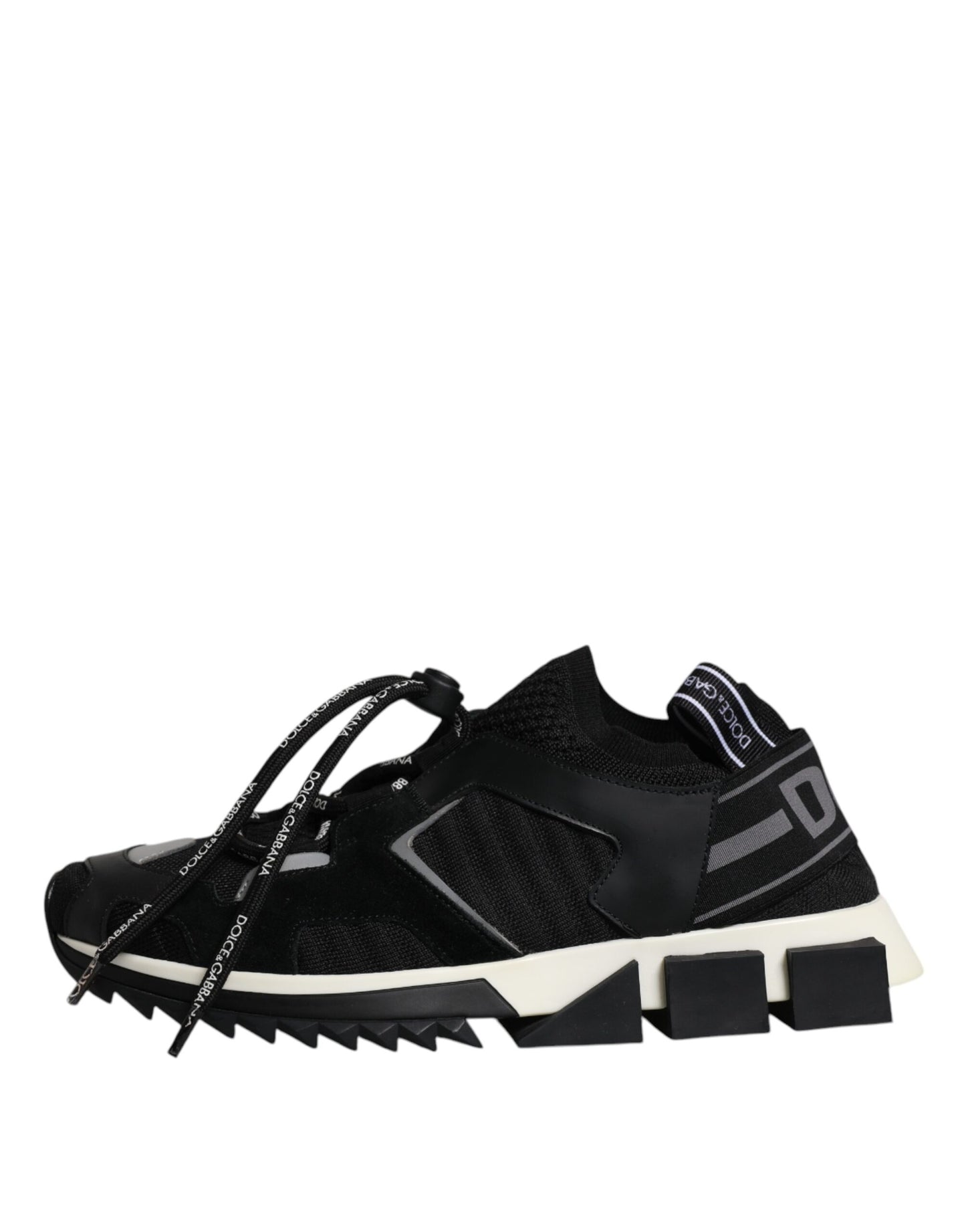 Dolce & Gabbana Black White Logo Sorrento Mens Sneakers Shoes Curated Luxury Accessories by Orvyn