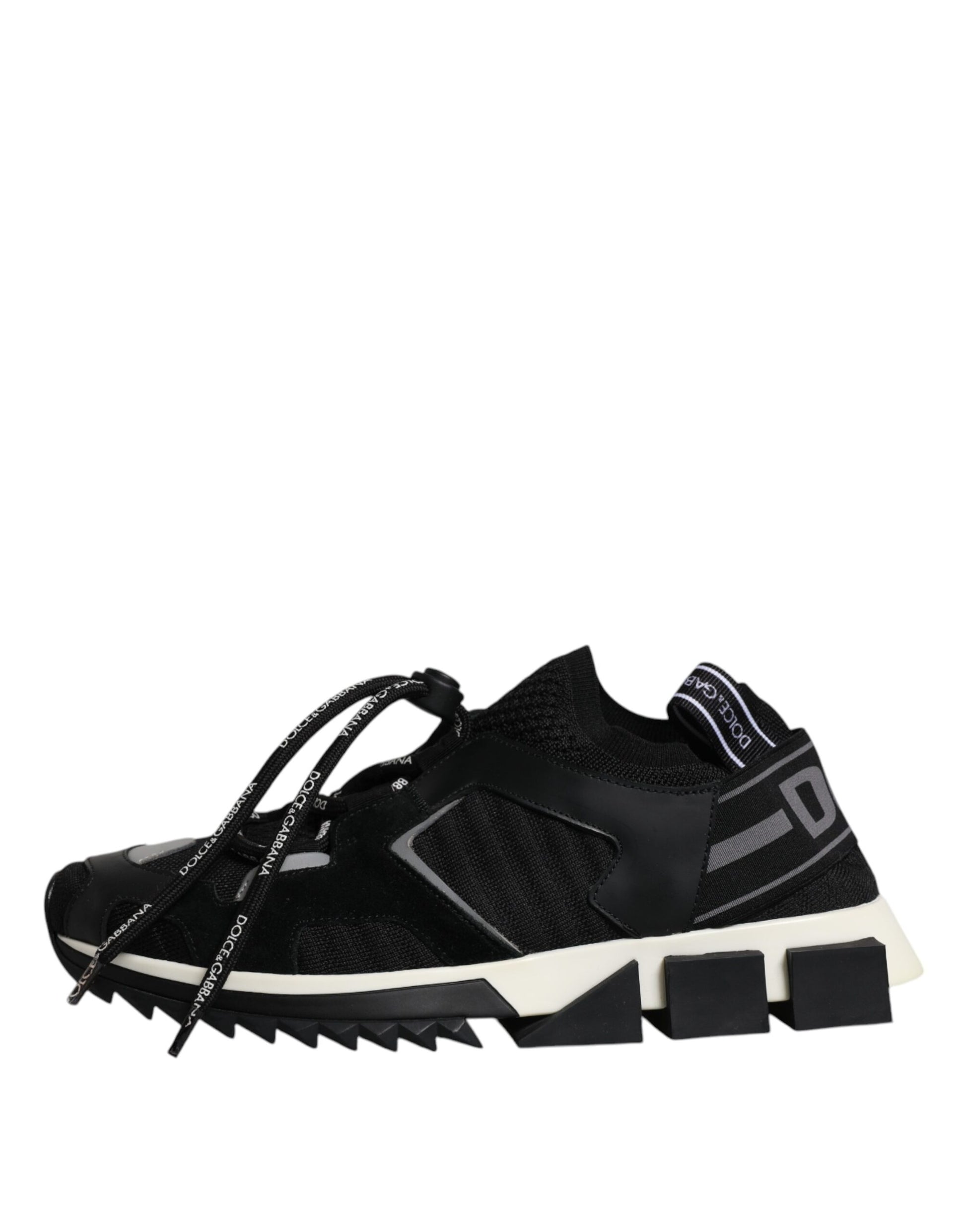 Dolce & Gabbana Black White Logo Sorrento Mens Sneakers Shoes Curated Luxury Accessories by Orvyn