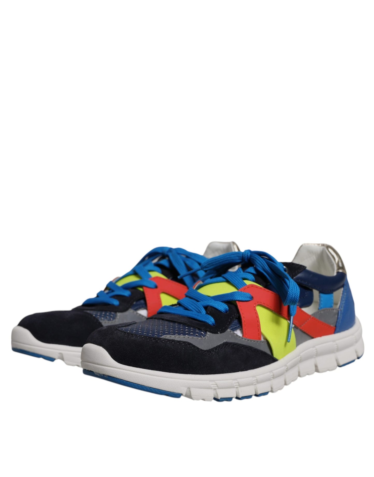 Dolce & Gabbana Multicolor Leather Suede Low Top Sneakers Shoes Curated Luxury Accessories by Orvyn