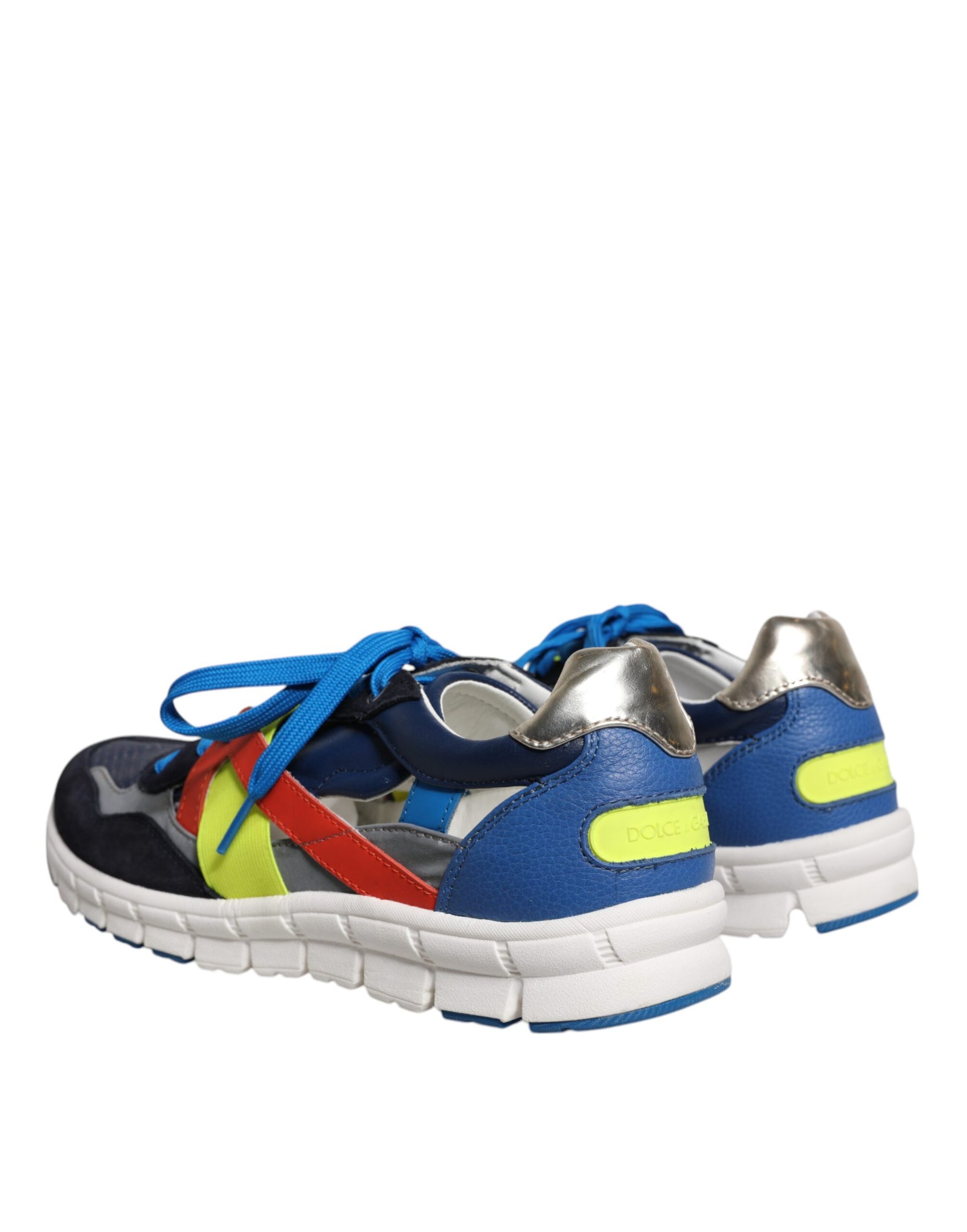 Dolce & Gabbana Multicolor Leather Suede Low Top Sneakers Shoes Curated Luxury Accessories by Orvyn