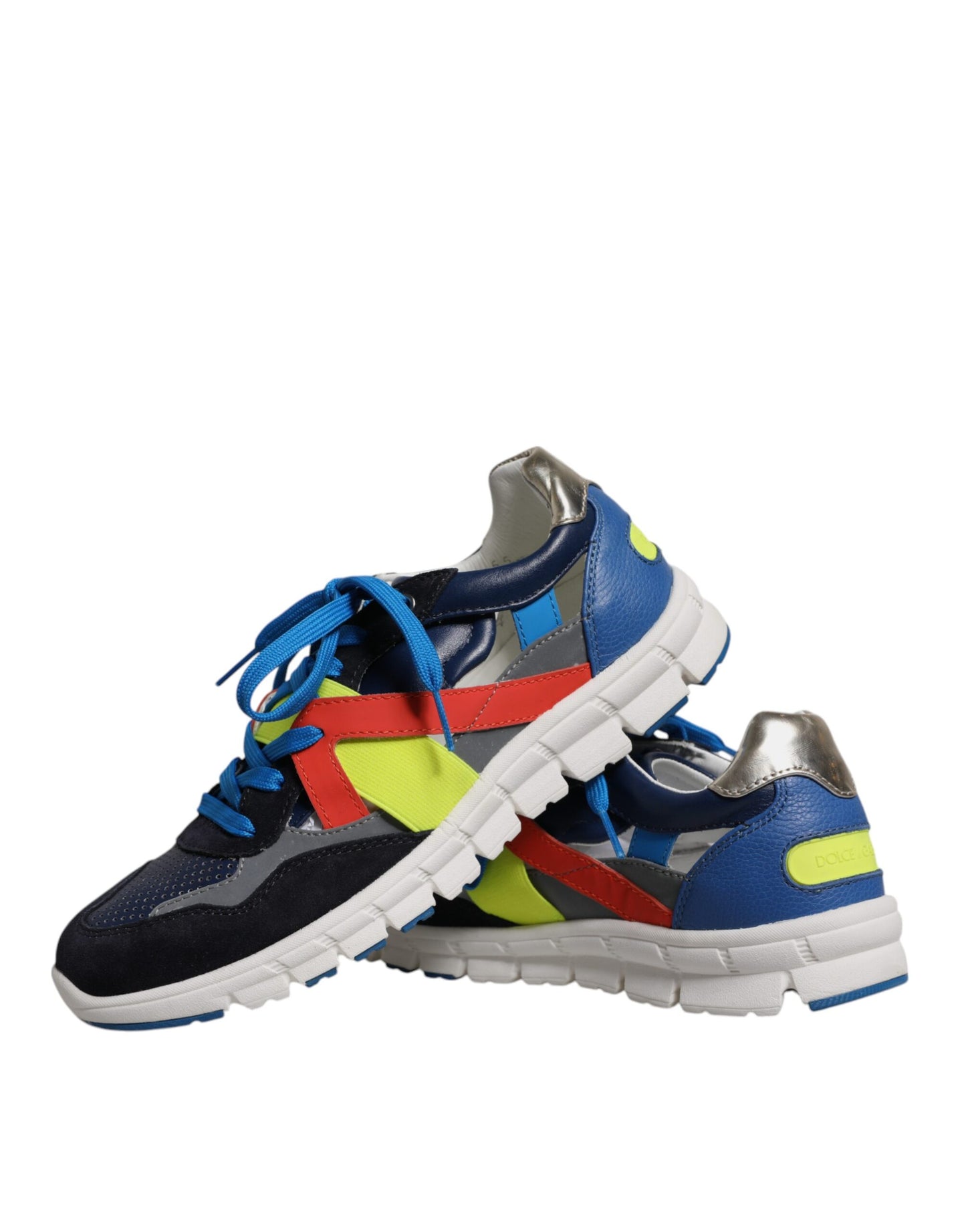 Dolce & Gabbana Multicolor Leather Suede Low Top Sneakers Shoes Curated Luxury Accessories by Orvyn