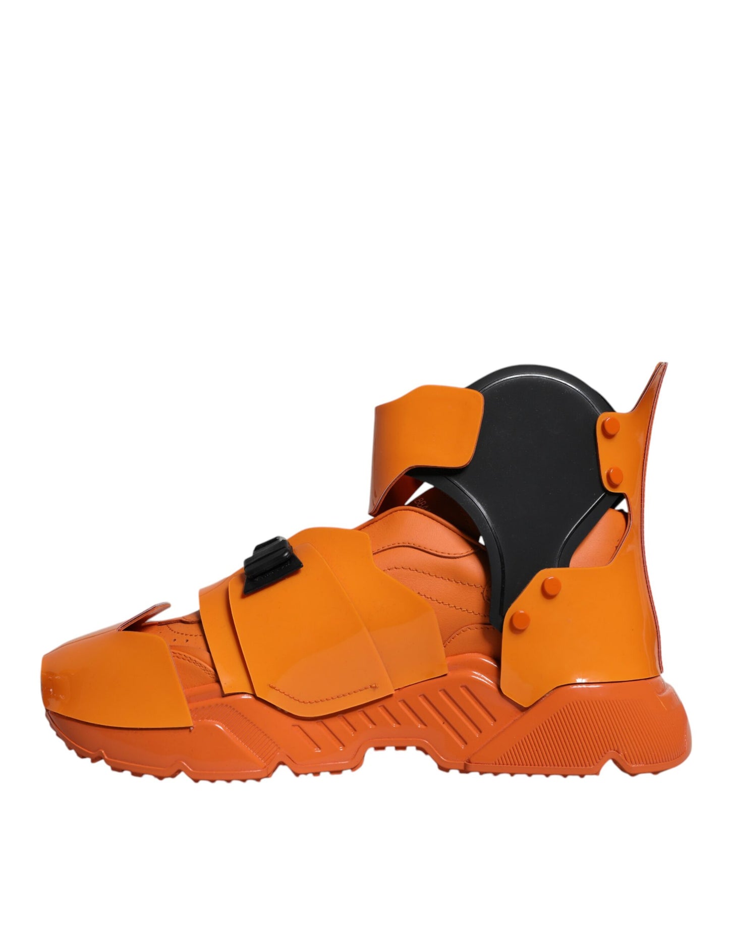 Dolce & Gabbana Orange Multi Panel Chunky High Top Sneakers Shoes Curated Luxury Accessories by Orvyn