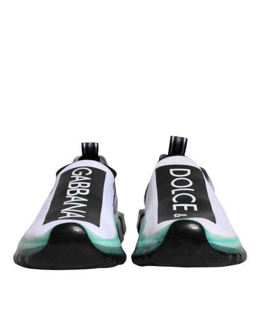 Dolce & Gabbana White Blue Sorrento Slip On Sneakers Shoes Curated Luxury Accessories by Orvyn