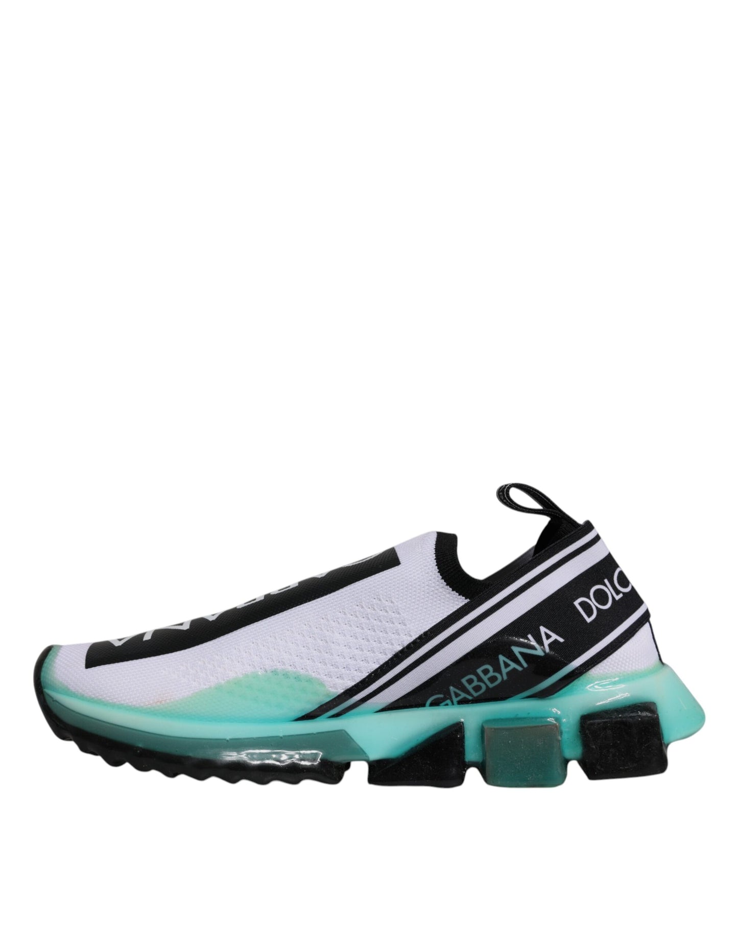 Dolce & Gabbana White Blue Sorrento Slip On Sneakers Shoes Curated Luxury Accessories by Orvyn