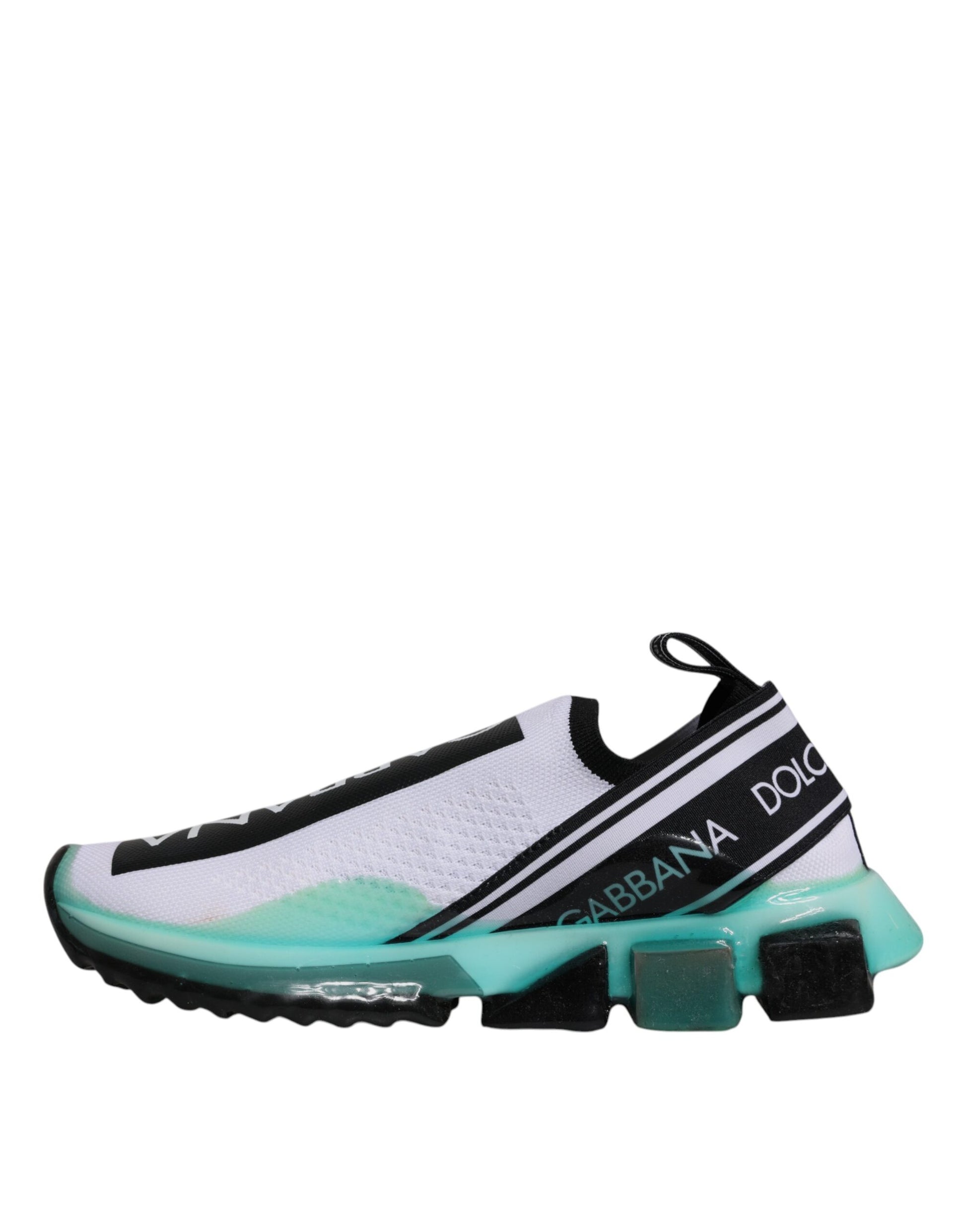 Dolce & Gabbana White Blue Sorrento Slip On Sneakers Shoes Curated Luxury Accessories by Orvyn