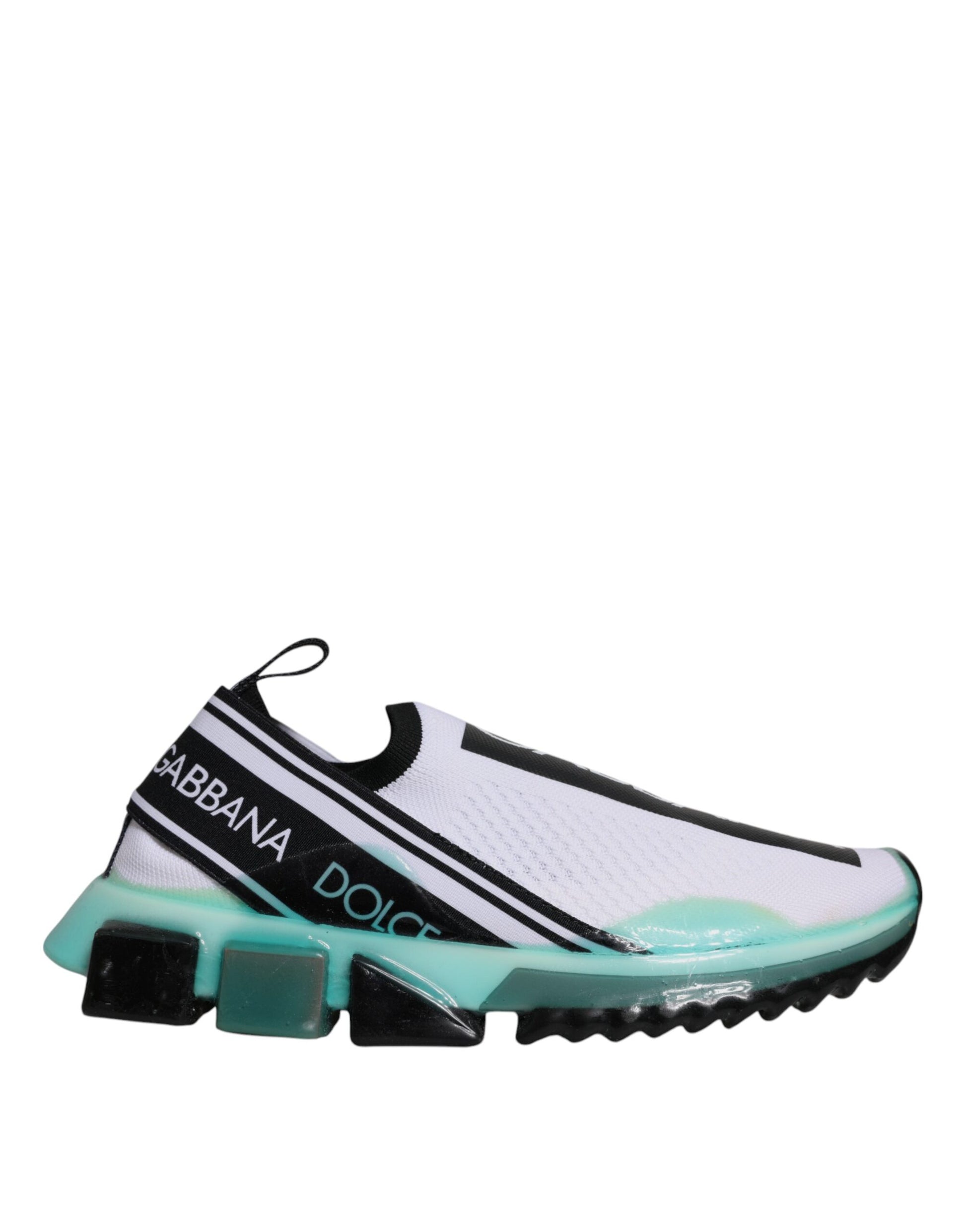 Dolce & Gabbana White Blue Sorrento Slip On Sneakers Shoes Curated Luxury Accessories by Orvyn