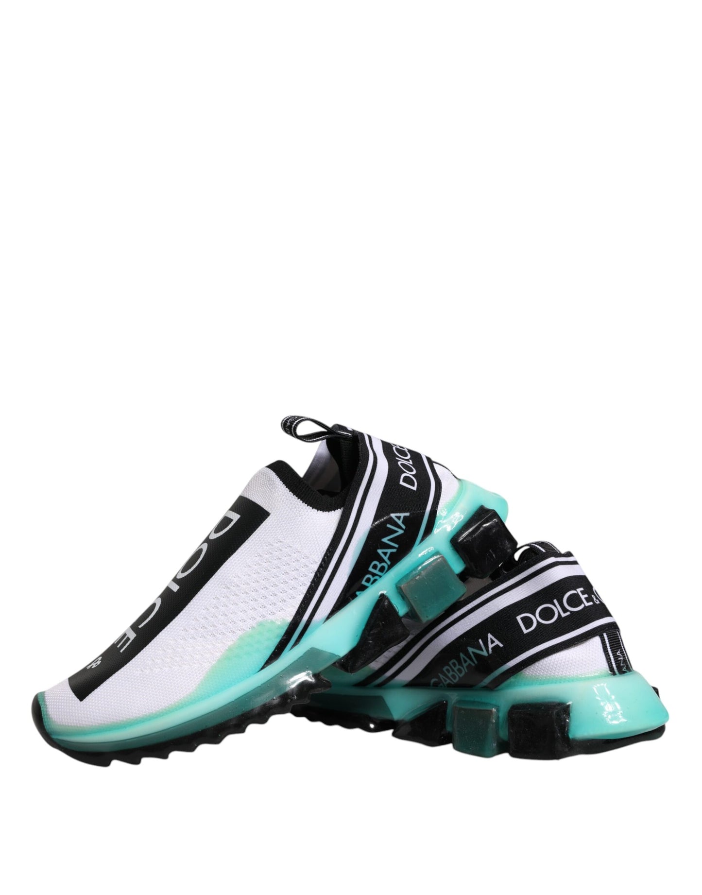 Dolce & Gabbana White Blue Sorrento Slip On Sneakers Shoes Curated Luxury Accessories by Orvyn