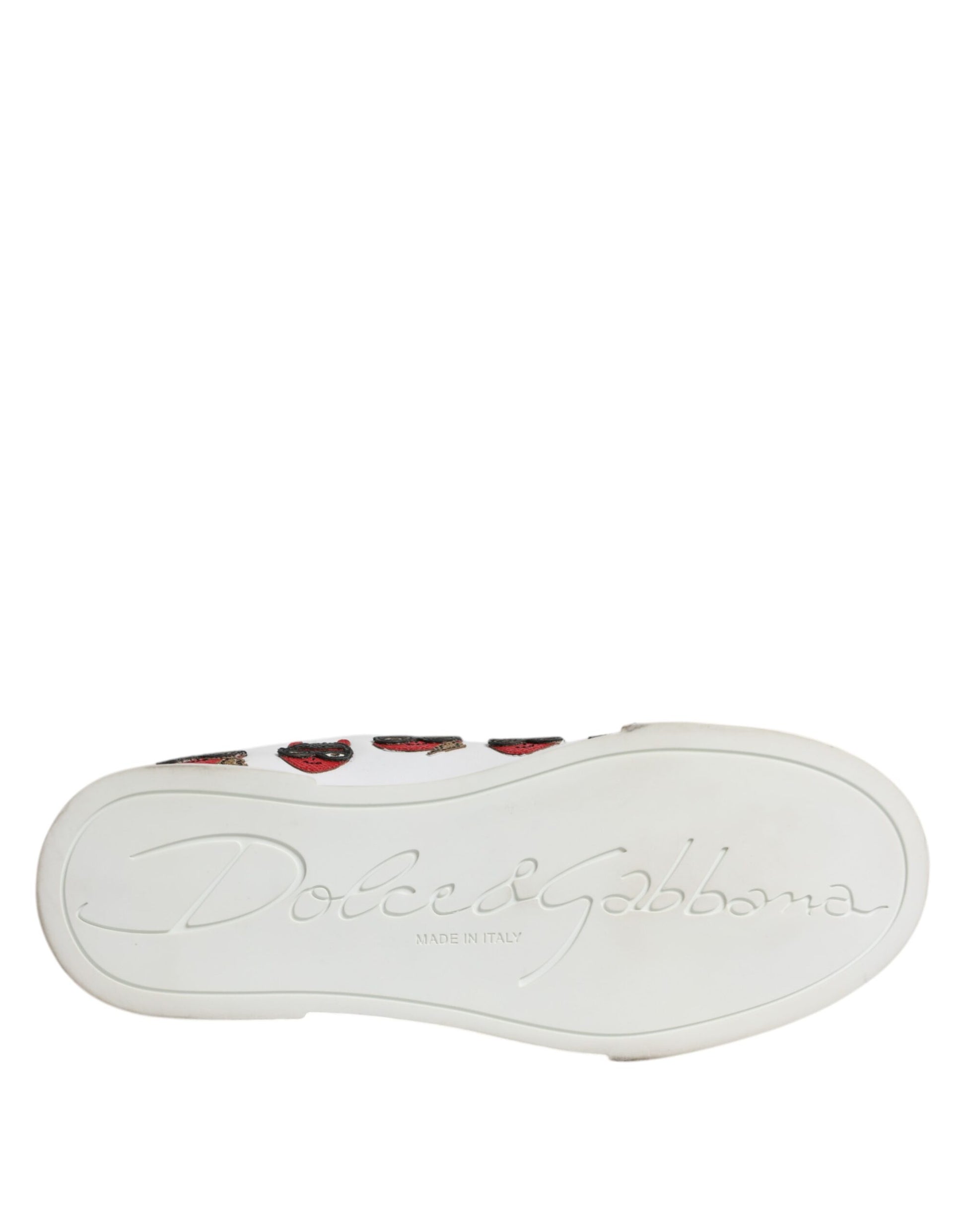 Dolce & Gabbana White Devil Face Portofino Sneakers Shoes Curated Luxury Accessories by Orvyn