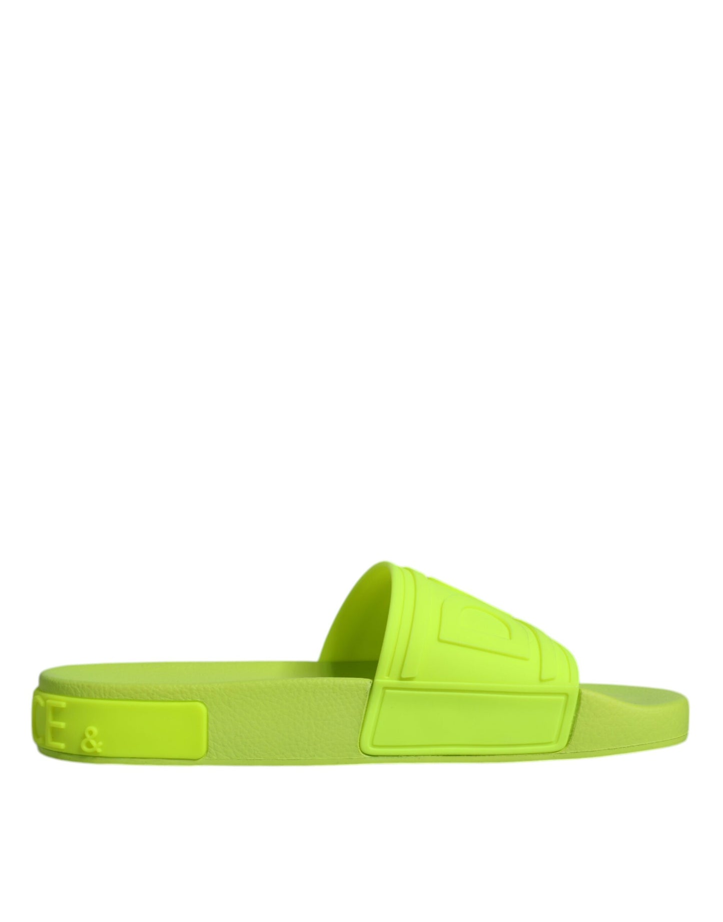 Dolce & Gabbana Green Rubber Slides Sandals Beachwear Shoes Curated Luxury Accessories by Orvyn
