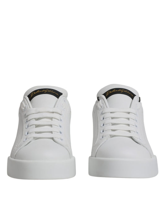Dolce & Gabbana White Leather Classic Low Top Sneakers Shoes Curated Luxury Accessories by Orvyn