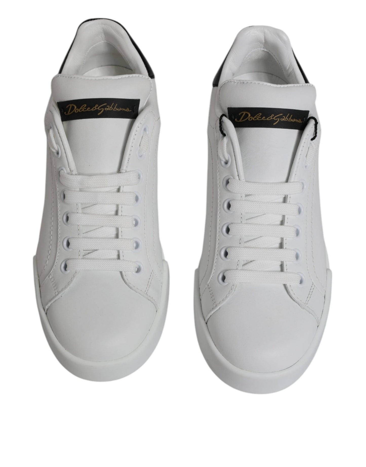 Dolce & Gabbana White Leather Classic Low Top Sneakers Shoes Curated Luxury Accessories by Orvyn